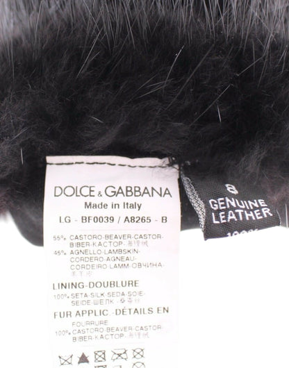 Dolce & Gabbana Elegant Elbow Length Leather Gloves - 7.5 | M