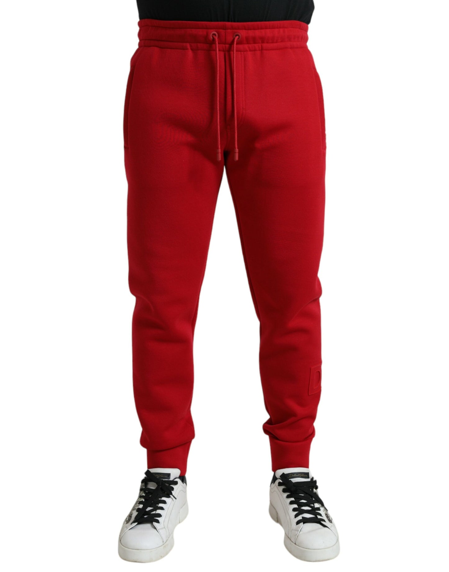 Dolce & Gabbana Sizzling Red Cotton Blend Jogger Pants