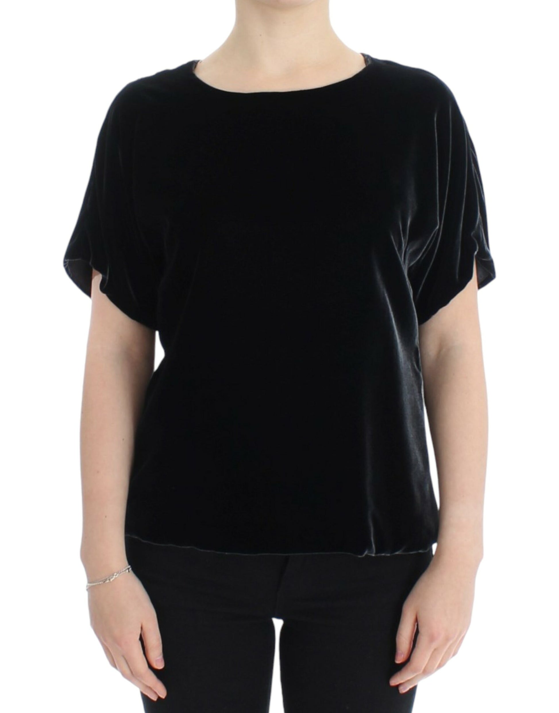 Dolce & Gabbana Enchanting Velvet Short Sleeve Top - IT38|XS