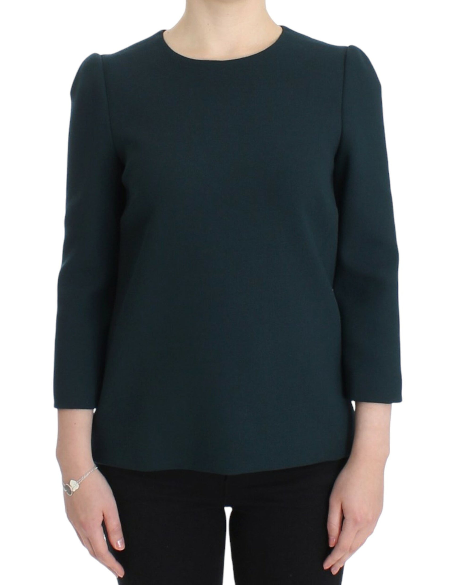 Dolce & Gabbana Enchanted Sicily Green Wool Silk Blend Blouse - IT40|S