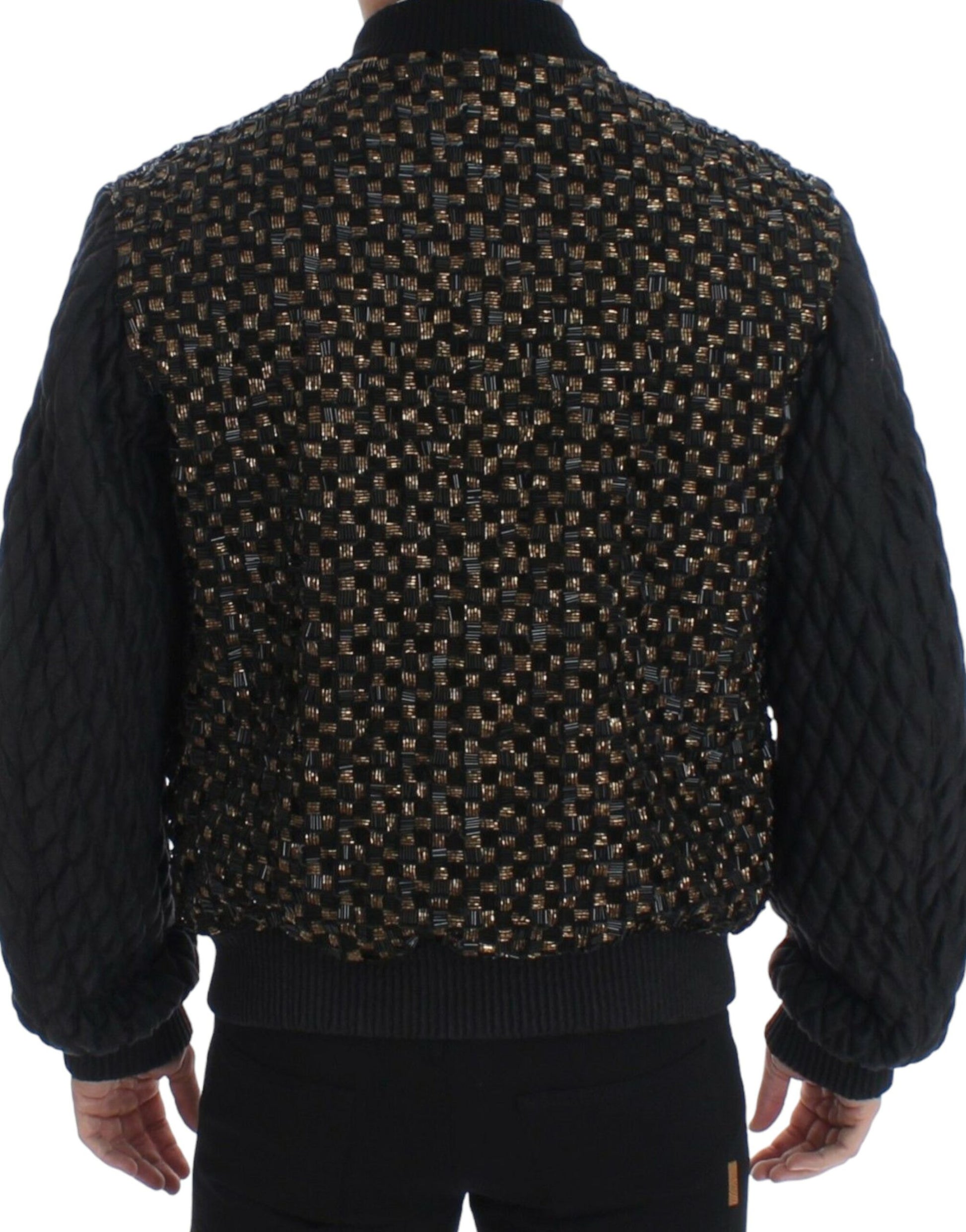 Dolce & Gabbana Elegant Black Sequined Designer Jacket - IT48 | M