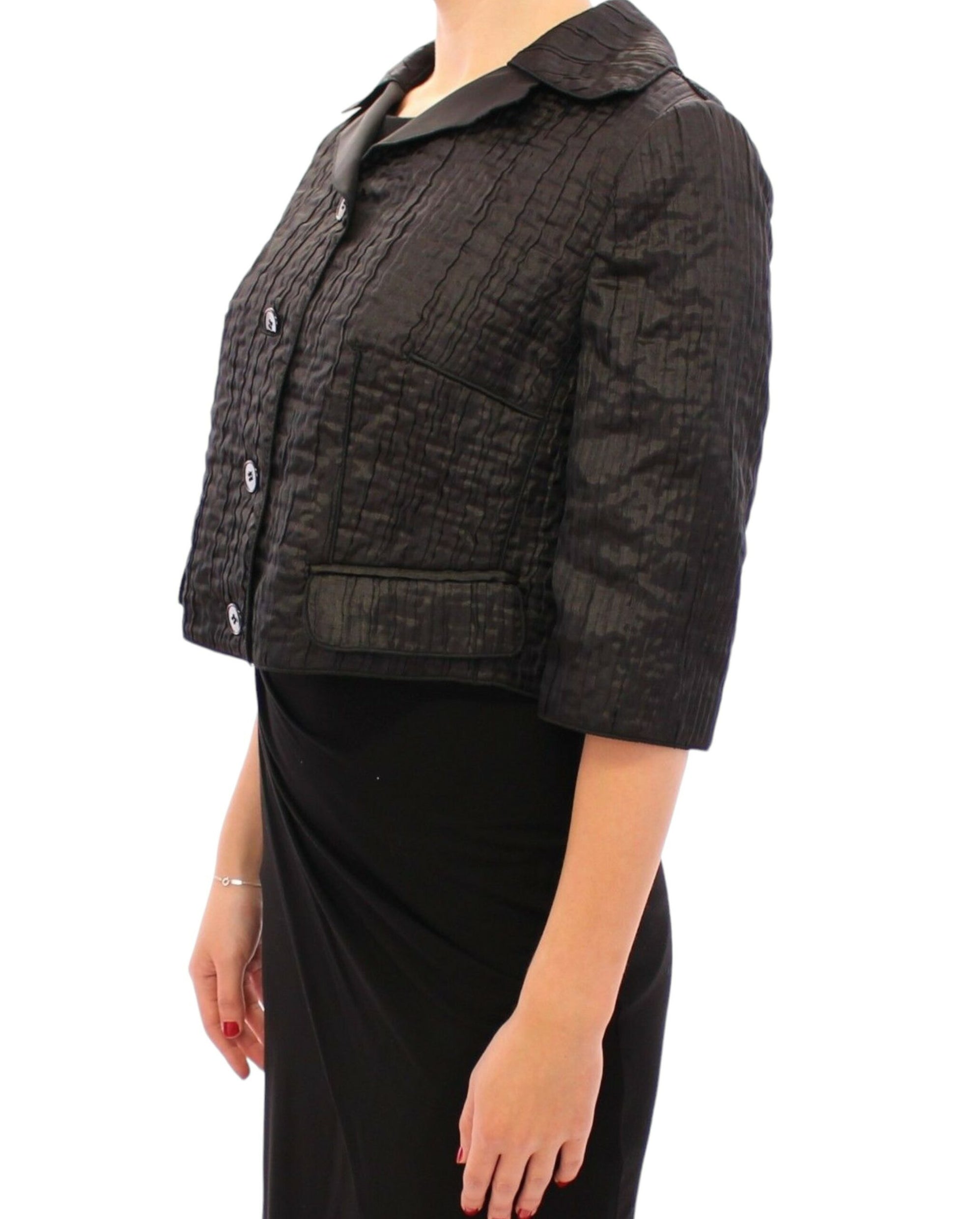 Dolce & Gabbana Elegant Black Bolero Shrug Jacket - IT40|S