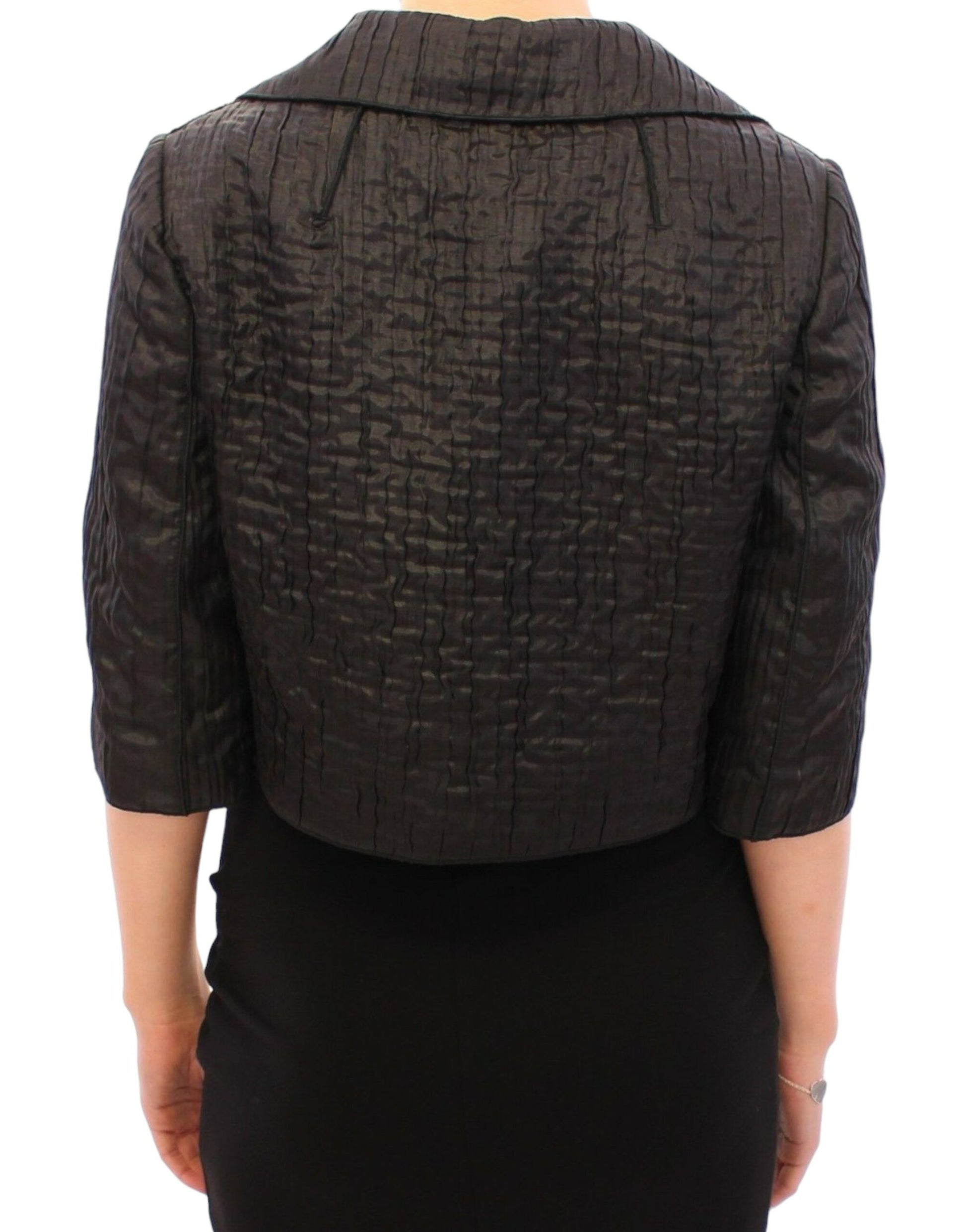 Dolce & Gabbana Elegant Black Bolero Shrug Jacket - IT40|S