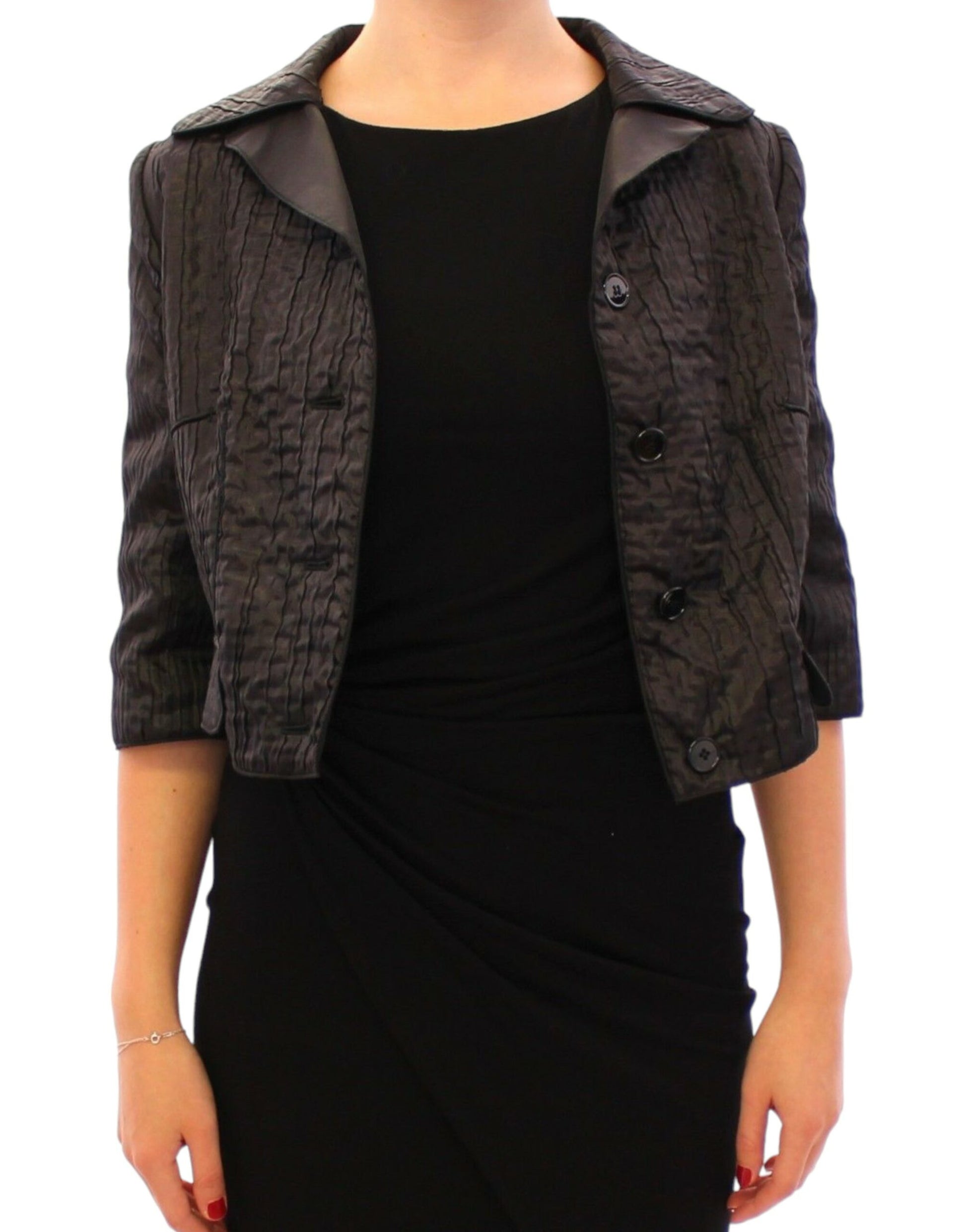 Dolce & Gabbana Elegant Black Bolero Shrug Jacket - IT40|S