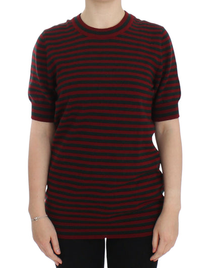 Dolce & Gabbana Elegant Striped Cashmere Crewneck Sweater - IT36 | S