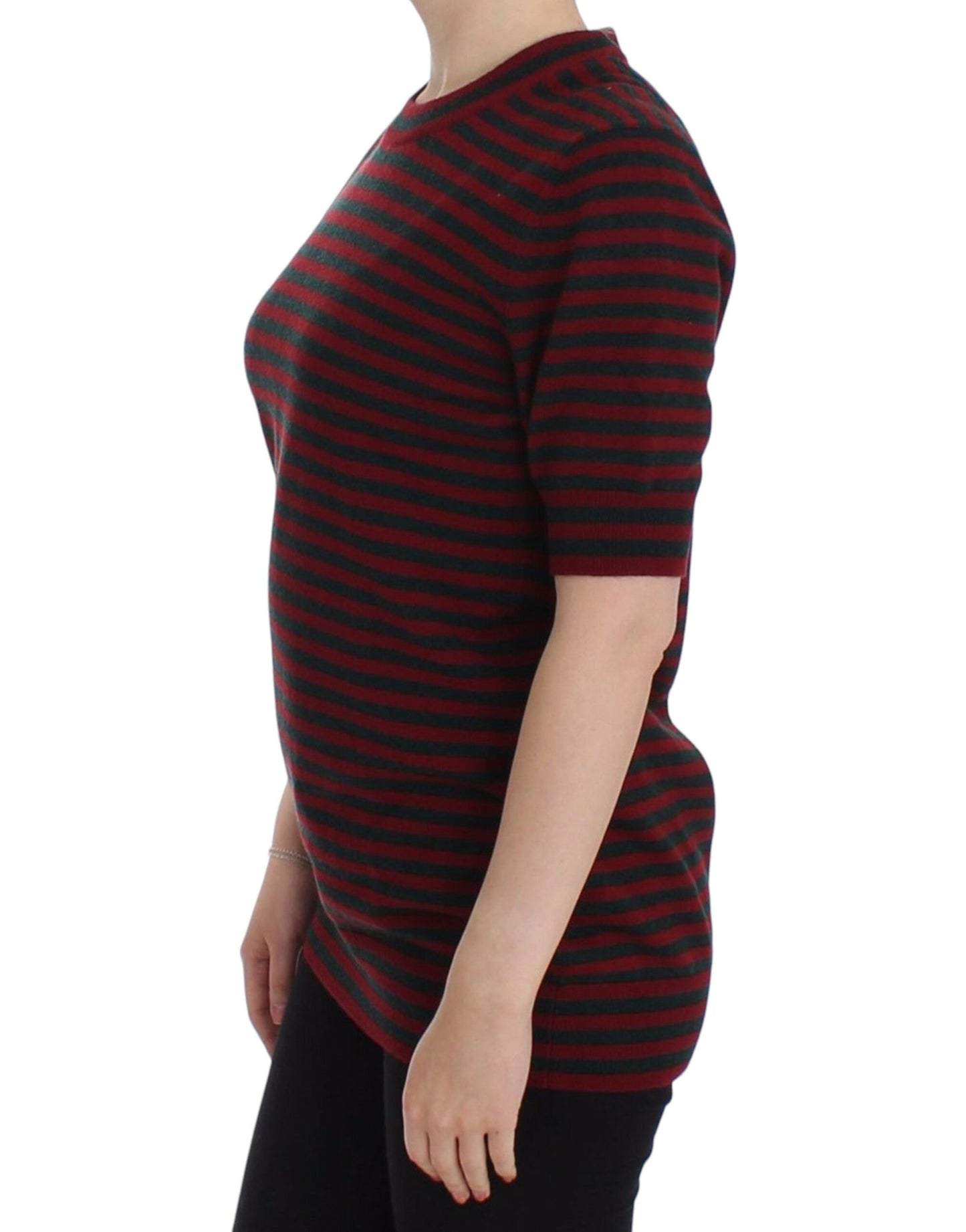 Dolce & Gabbana Elegant Striped Cashmere Crewneck Sweater - IT36 | S