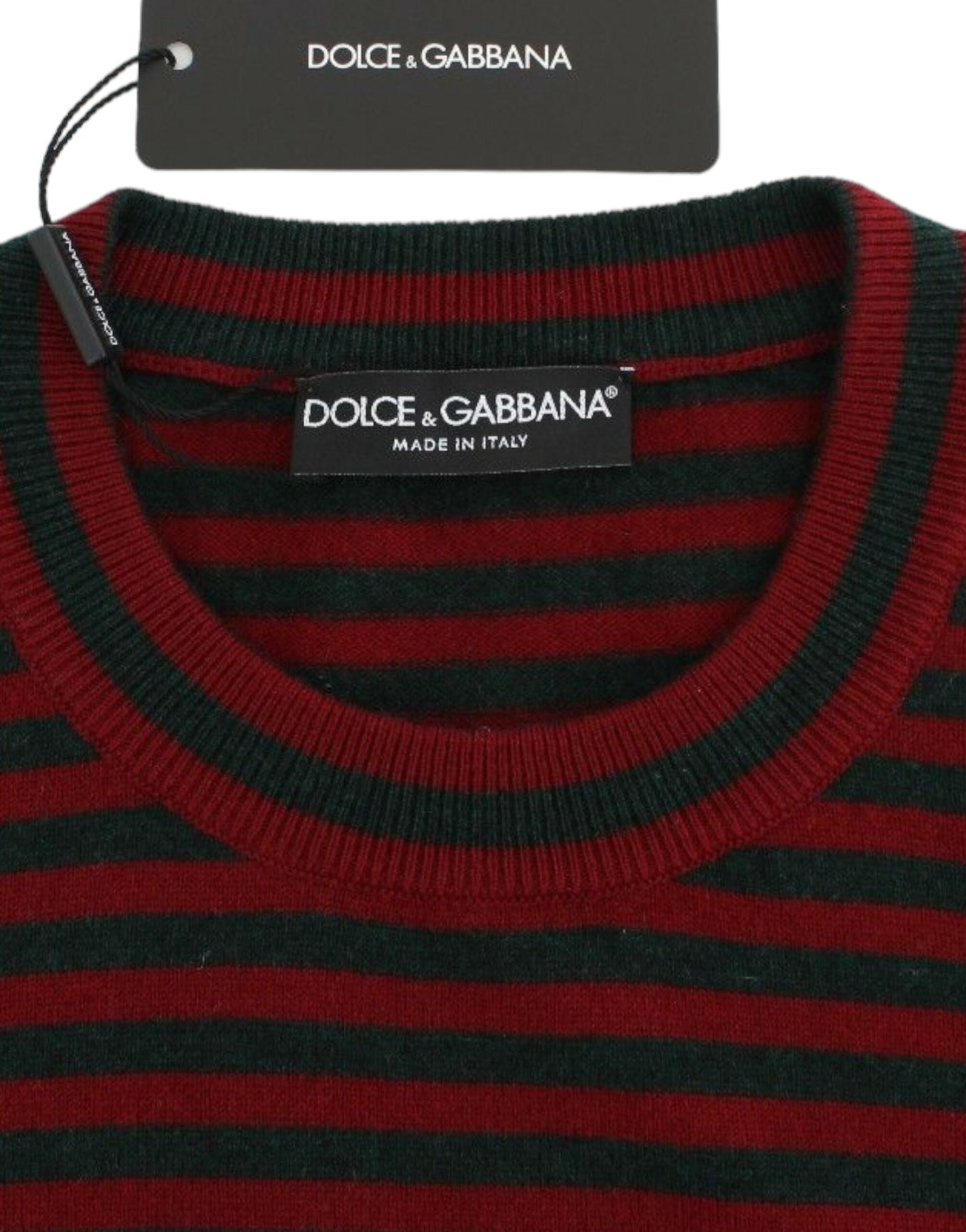 Dolce & Gabbana Elegant Striped Cashmere Crewneck Sweater - IT36 | S