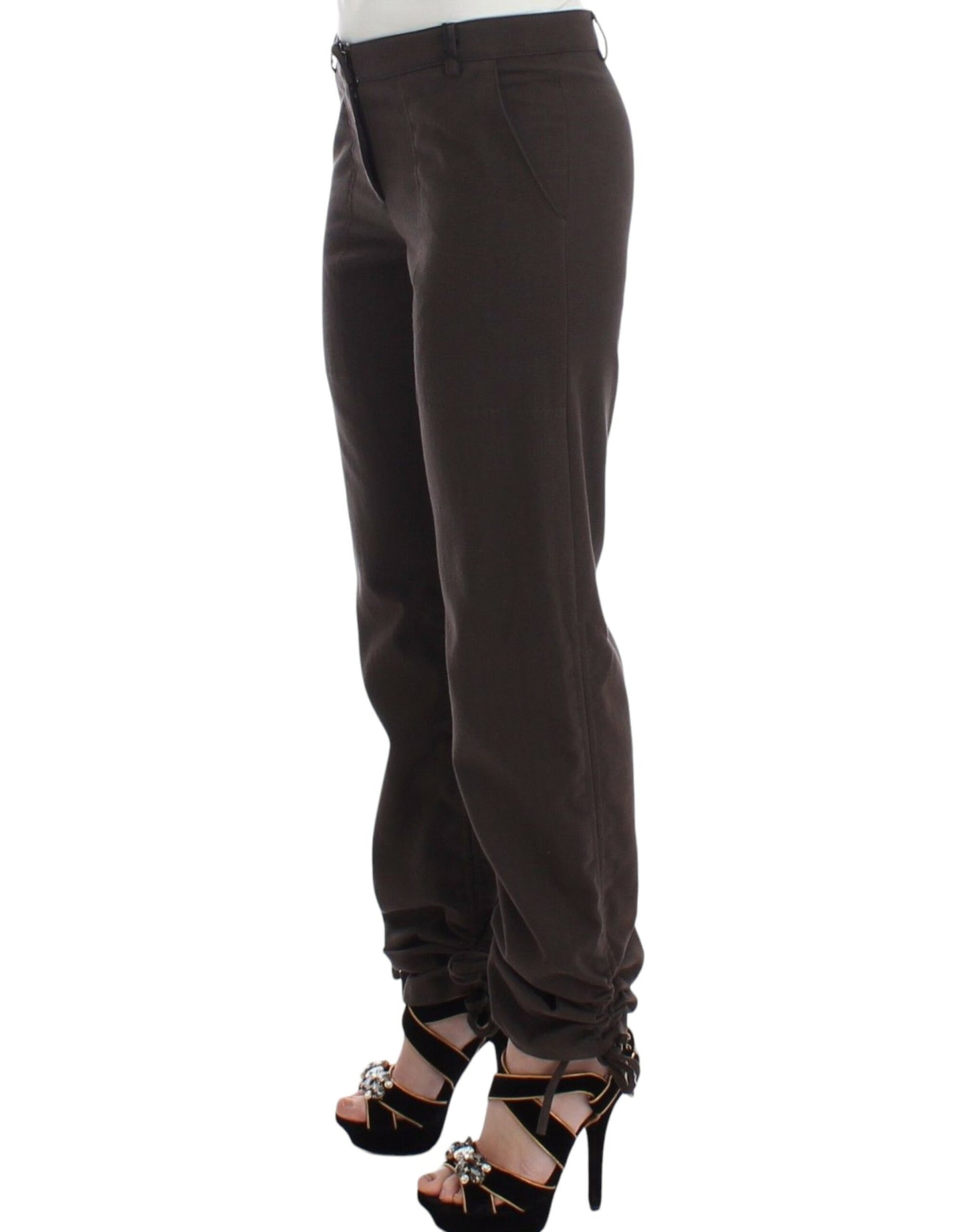 Ermanno Scervino Chic Brown Cotton Dress Pants - IT38|XS