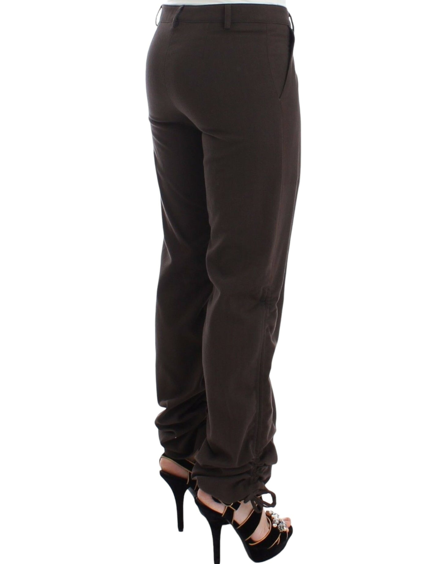 Ermanno Scervino Chic Brown Cotton Dress Pants - IT38|XS