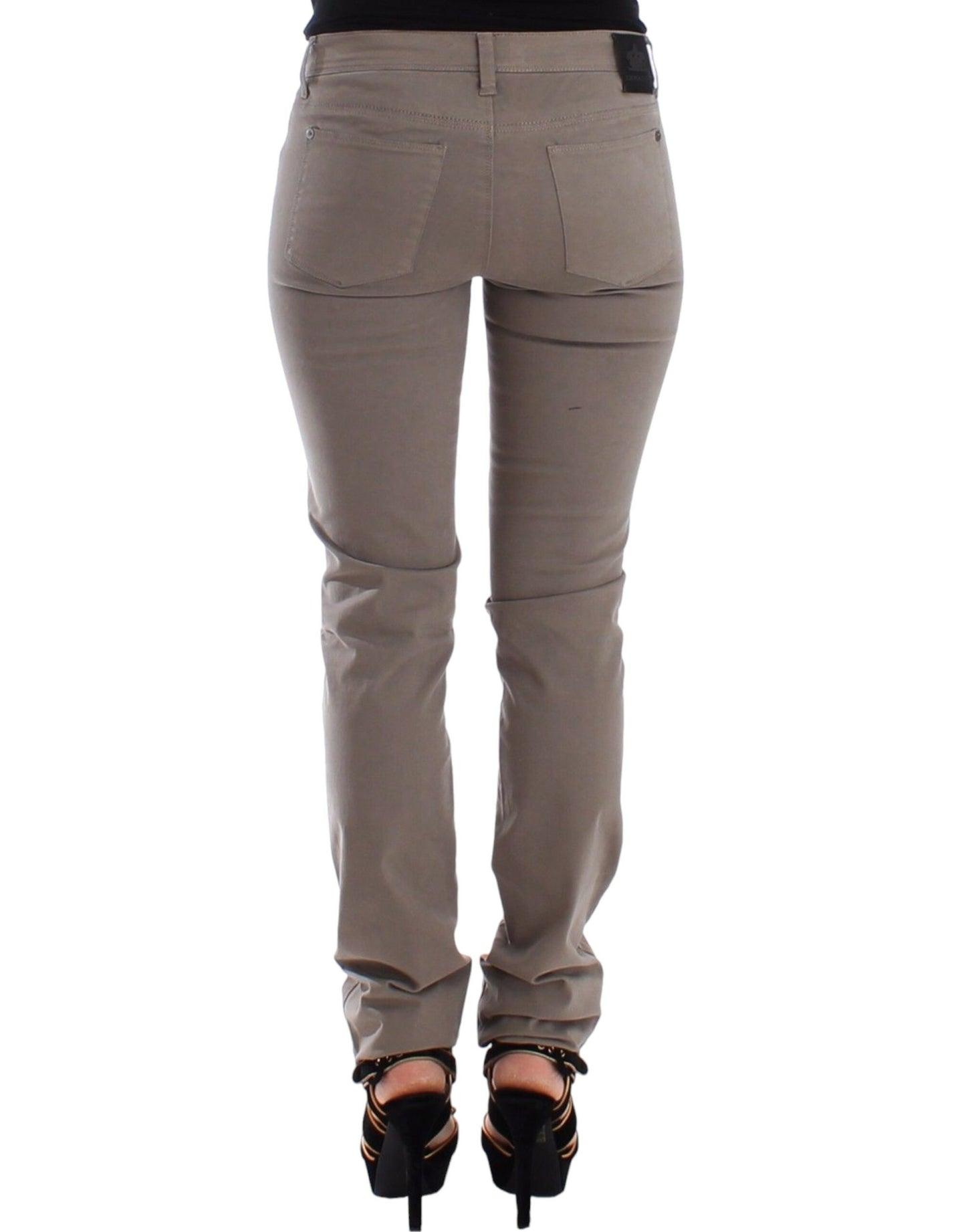 Ermanno Scervino Chic Taupe Skinny Jeans for Elevated Style