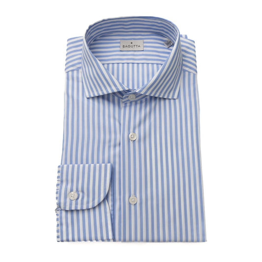 Bagutta Light Blue Cotton Men Shirt - XL