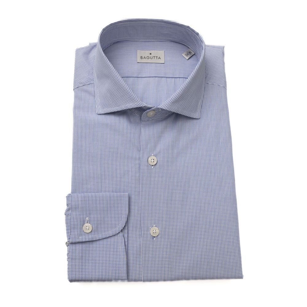 Bagutta Light Blue Cotton Men Shirt