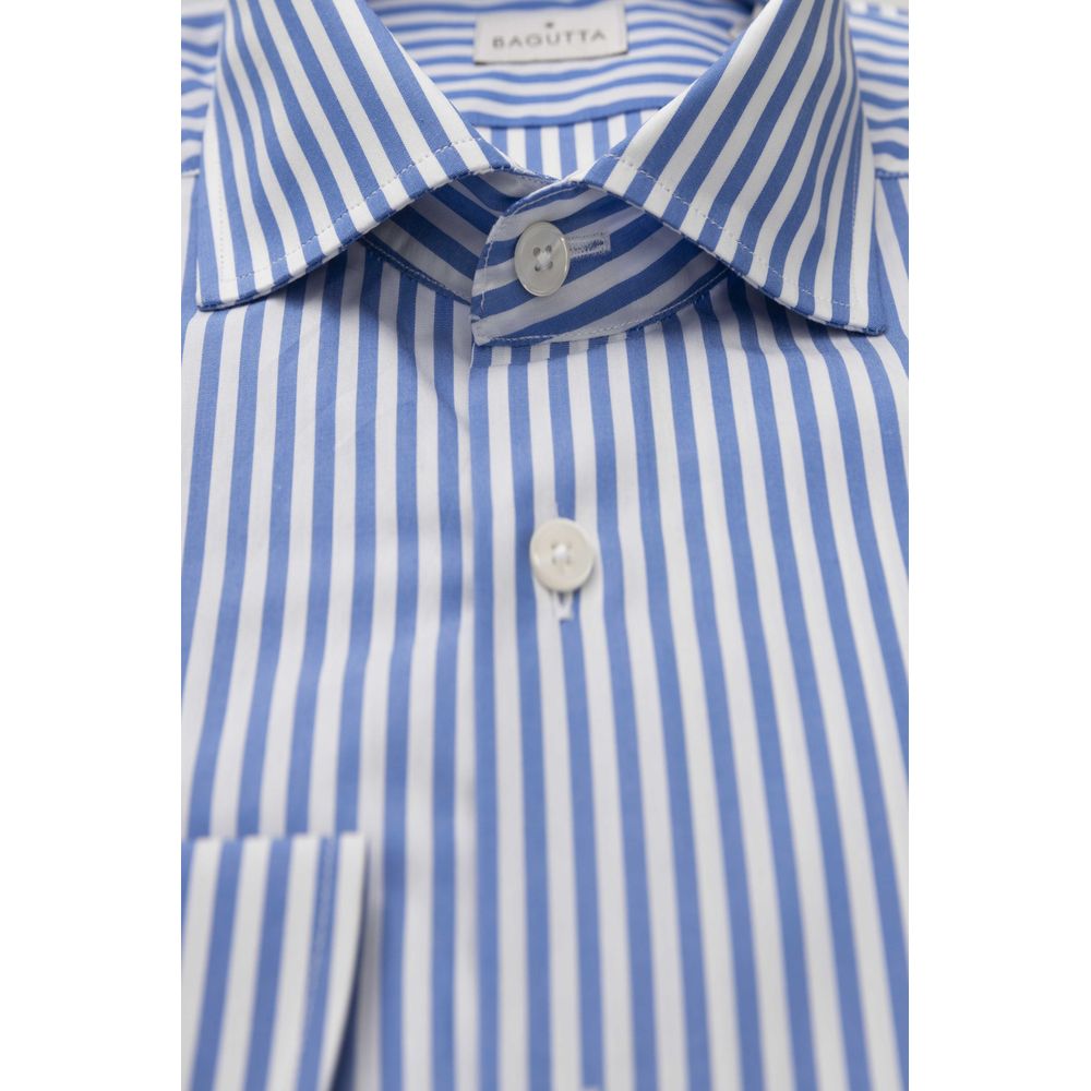 Bagutta Light Blue Cotton Men Shirt - XXL