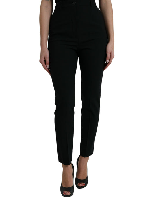 Dolce & Gabbana Elegant High Waist Tapered Wool Pants - IT40|S