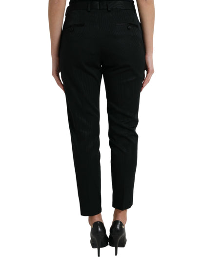 Dolce & Gabbana Elegant High-Waist Tapered Cropped Pants - IT42|M