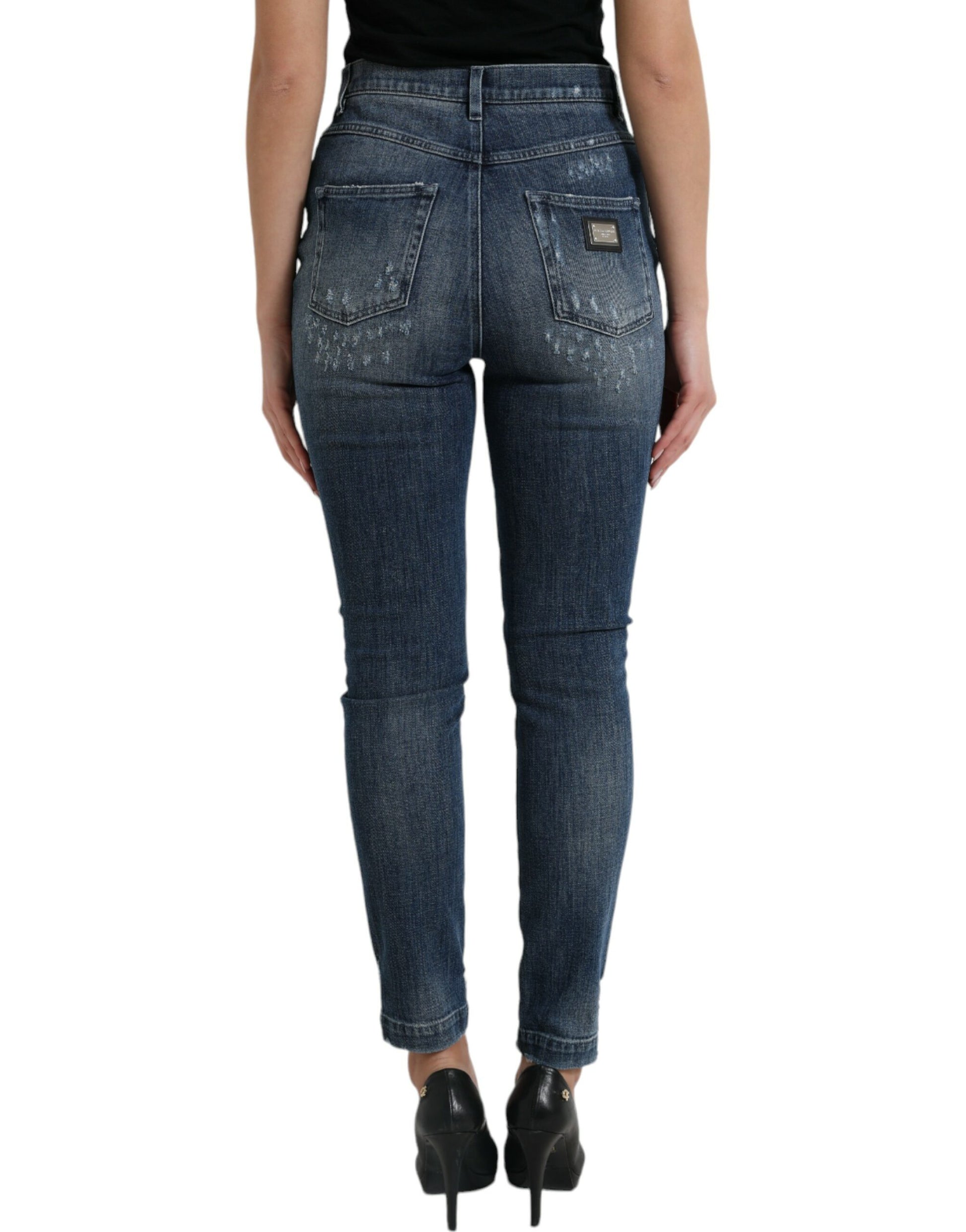 Dolce & Gabbana Elegant High Waist Stretch Denim Jeans - IT40|S