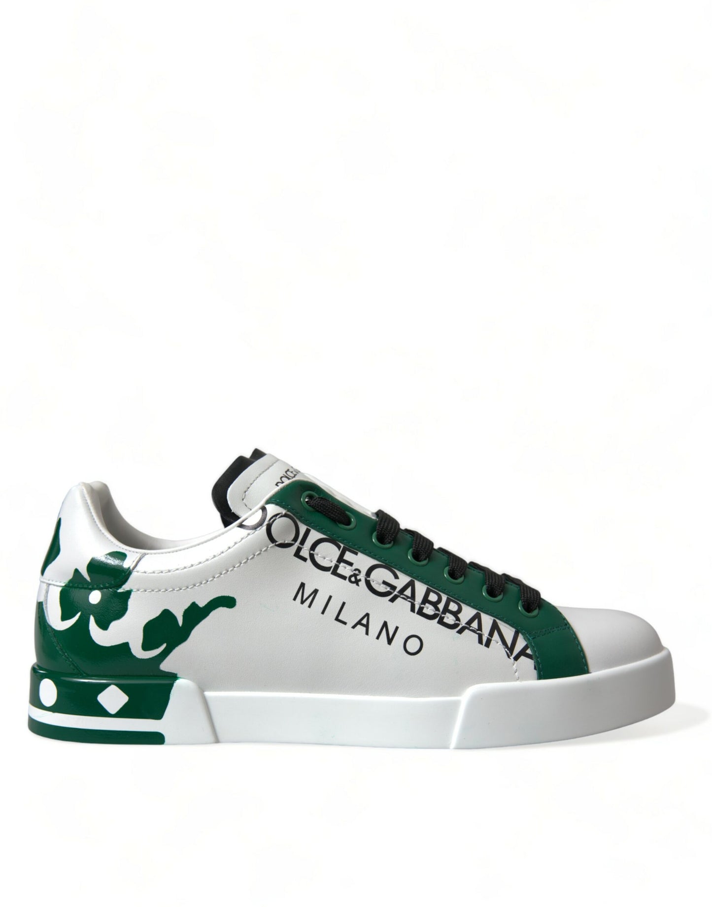 Dolce & Gabbana Elegant White Crown Leather Sneakers