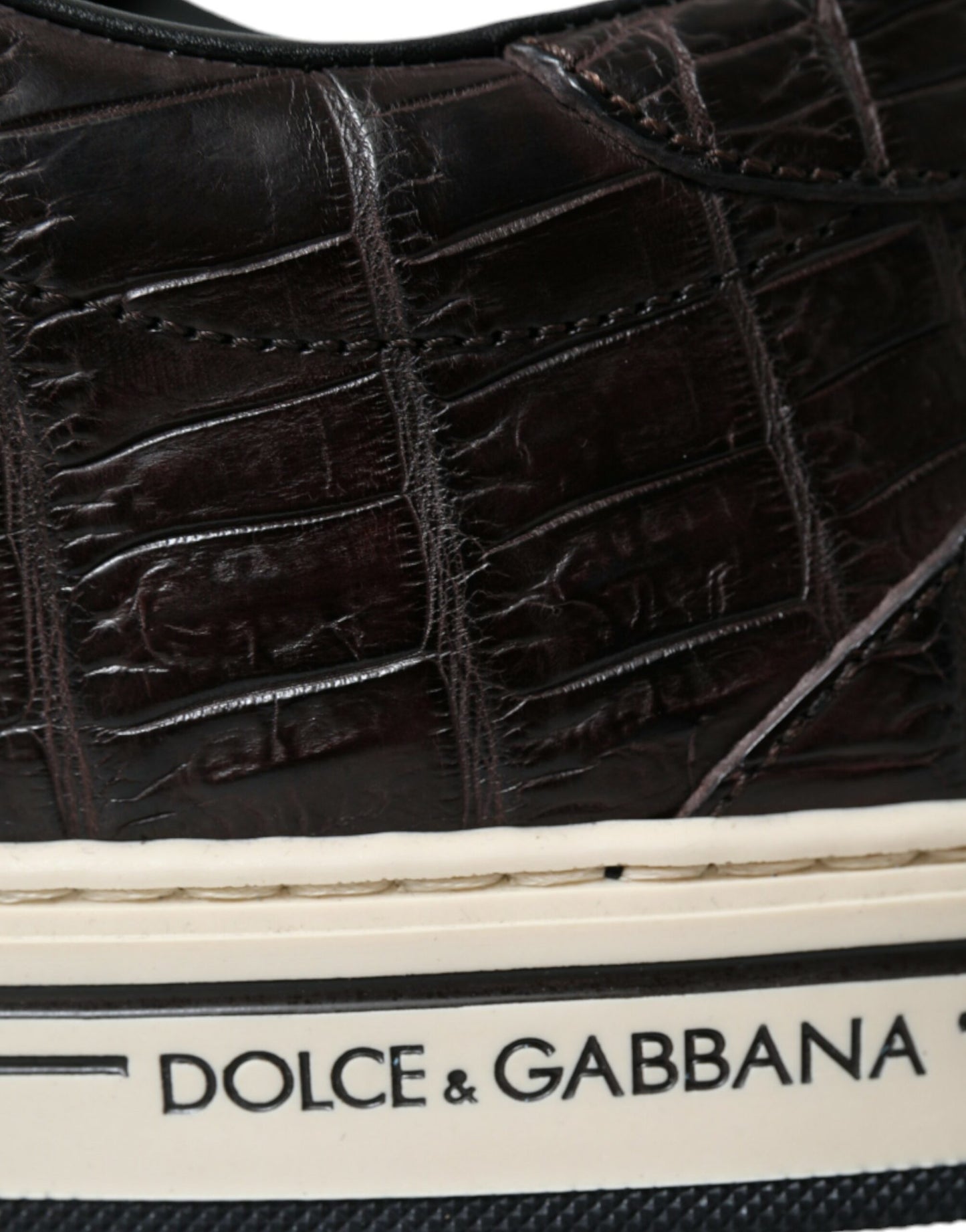 Dolce & Gabbana Elegant Exotic Leather Low-Top Sneakers - EU39/US6