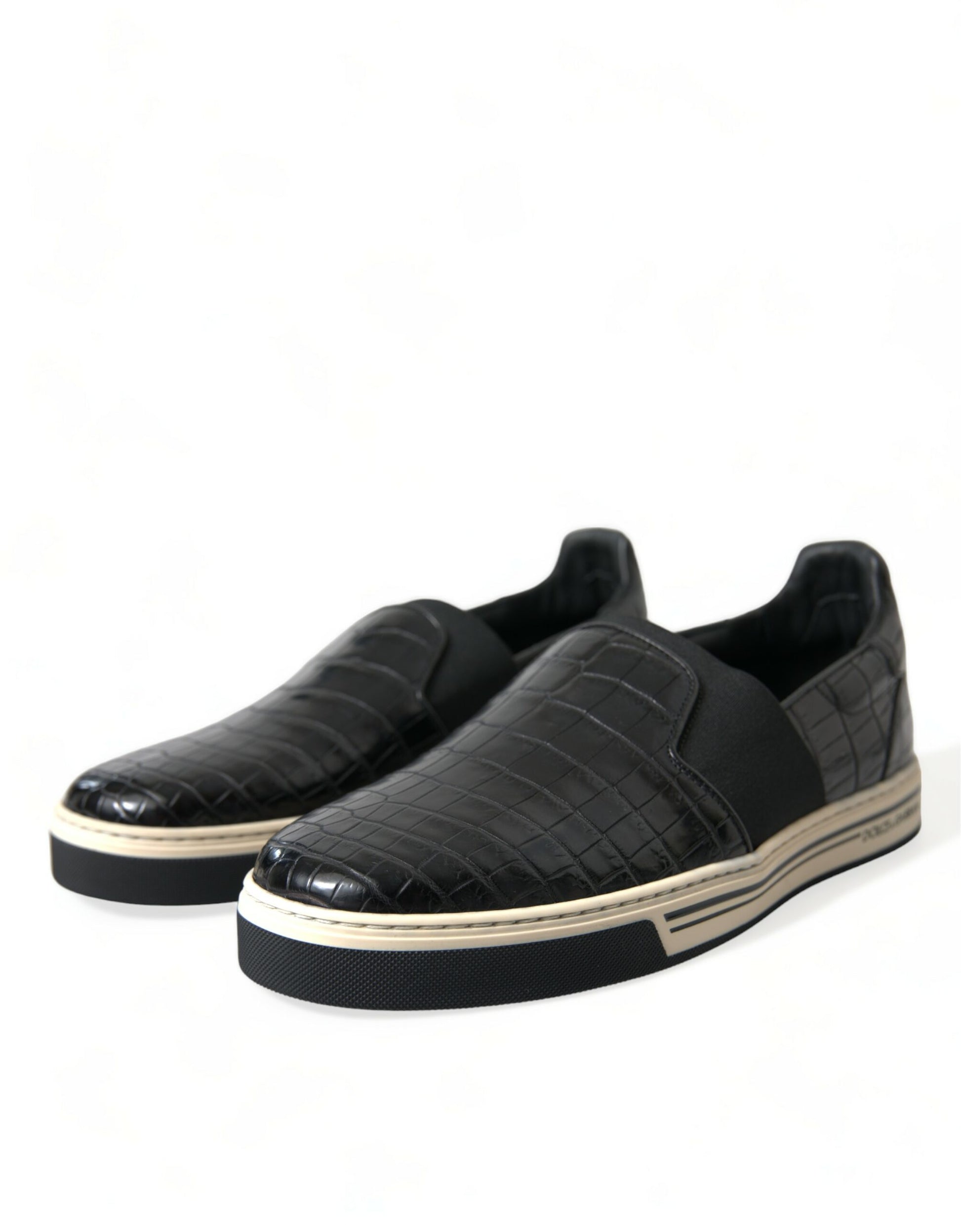 Dolce & Gabbana Elegant Crocodile Leather Low-Top Sneakers - EU40/US7