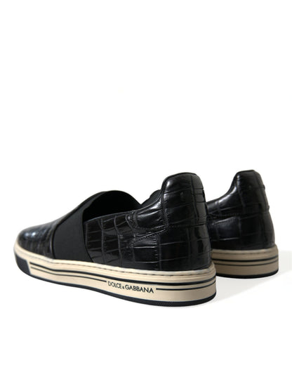 Dolce & Gabbana Elegant Crocodile Leather Low-Top Sneakers - EU40/US7