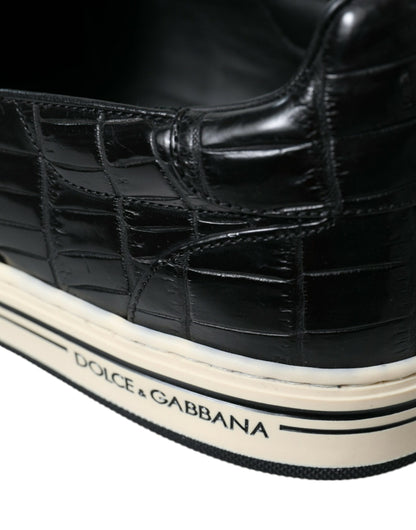 Dolce & Gabbana Elegant Crocodile Leather Low-Top Sneakers - EU40/US7