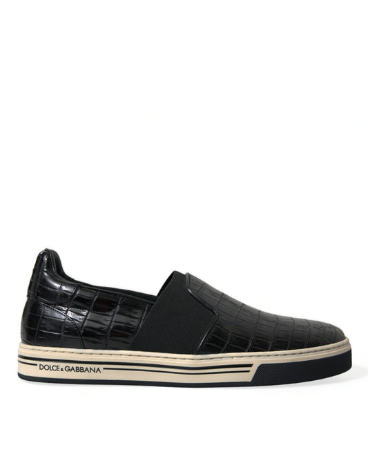 Dolce & Gabbana Elegant Crocodile Leather Low-Top Sneakers - EU40/US7