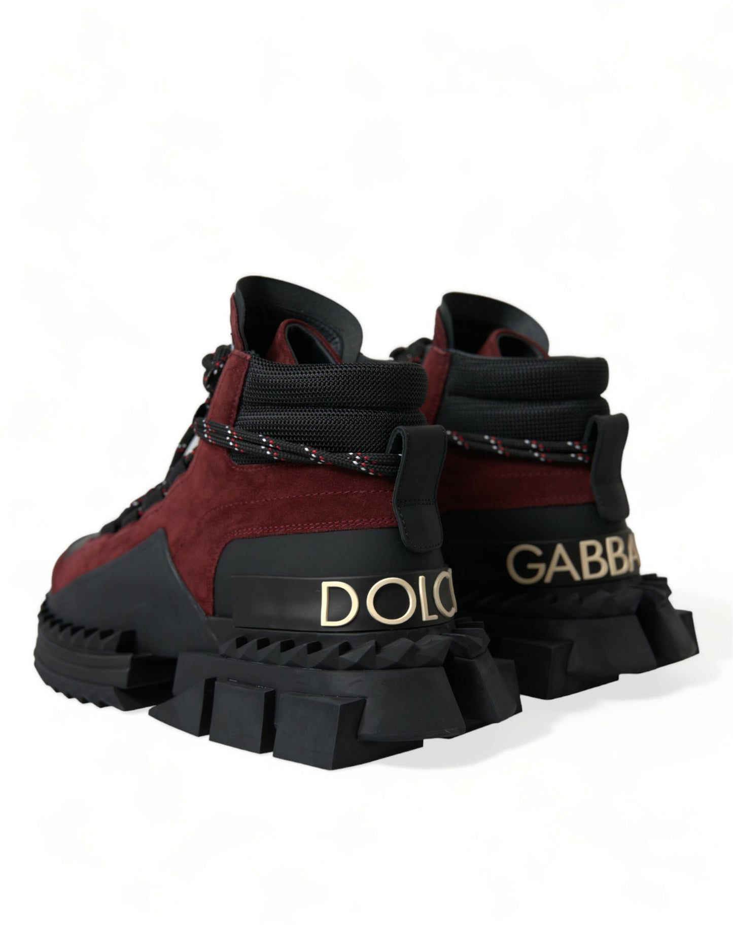 Dolce & Gabbana Burgundy Leather High Top Sneakers - EU39/US6