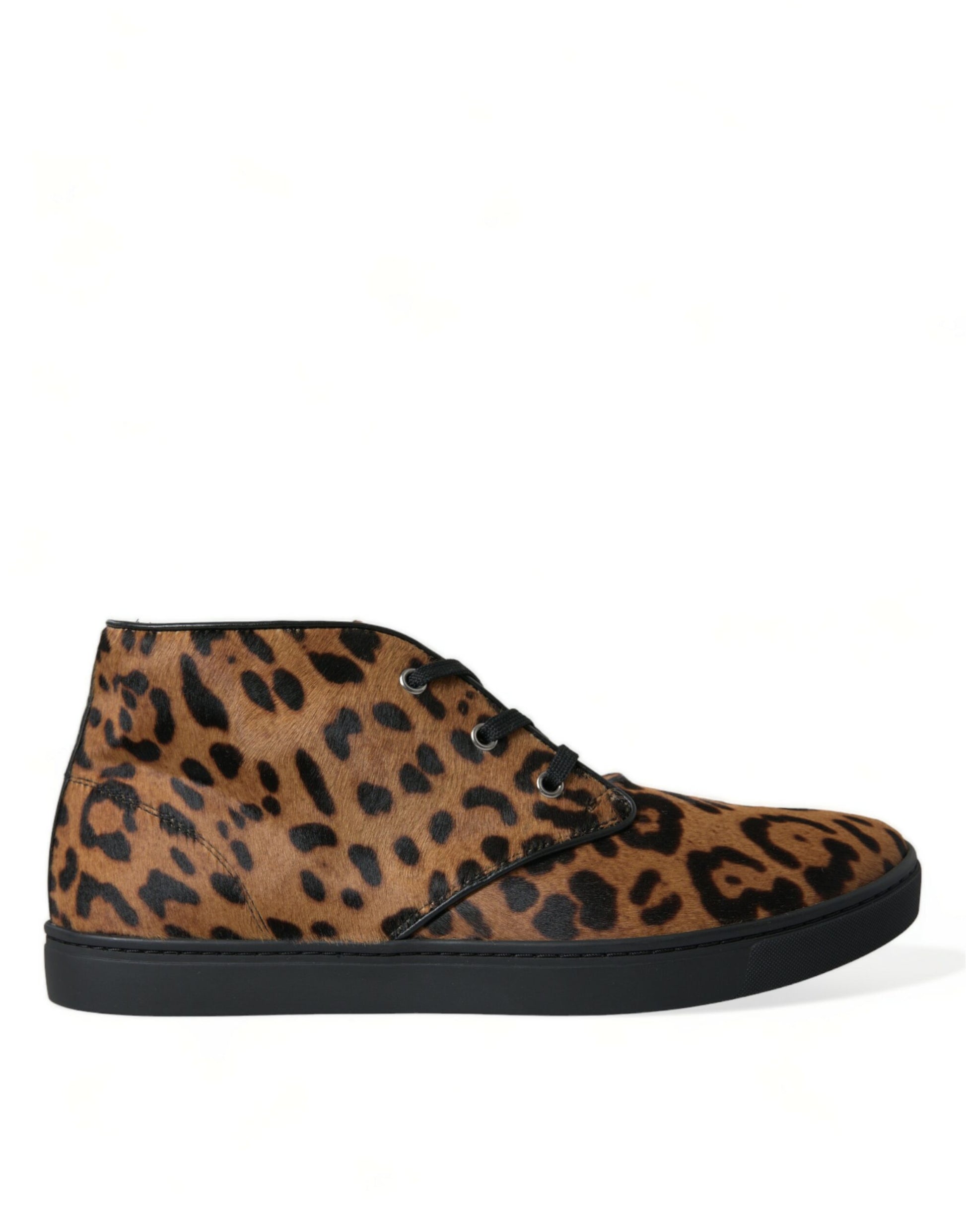 Dolce & Gabbana Elegant Leopard Print Mid-Top Sneakers