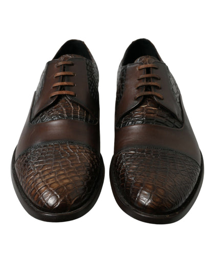 Dolce & Gabbana Elegant Textured Leather Oxford Dress Shoes - EU41/US8