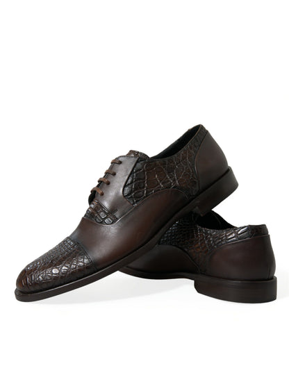 Dolce & Gabbana Elegant Textured Leather Oxford Dress Shoes - EU41/US8