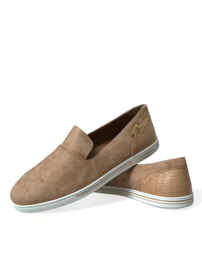 Dolce & Gabbana Elegant Beige Leather Loafers