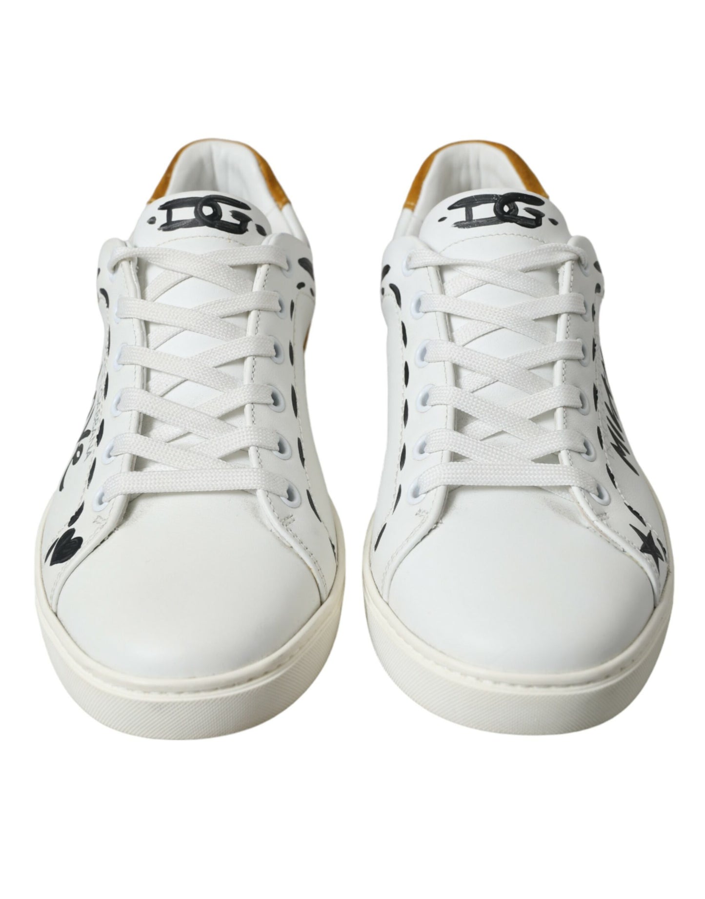 Dolce & Gabbana Sleek White Low Top Leather Sneakers - EU39.5/US6.5