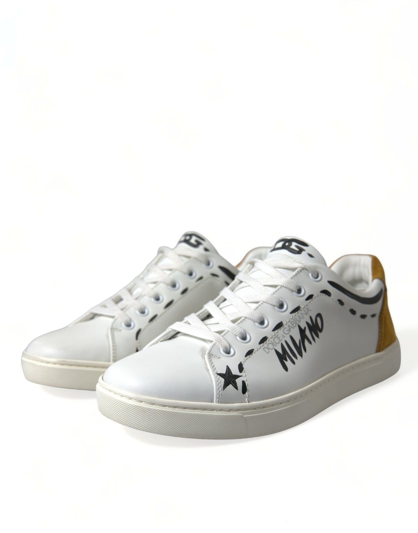 Dolce & Gabbana Sleek White Low Top Leather Sneakers - EU39.5/US6.5