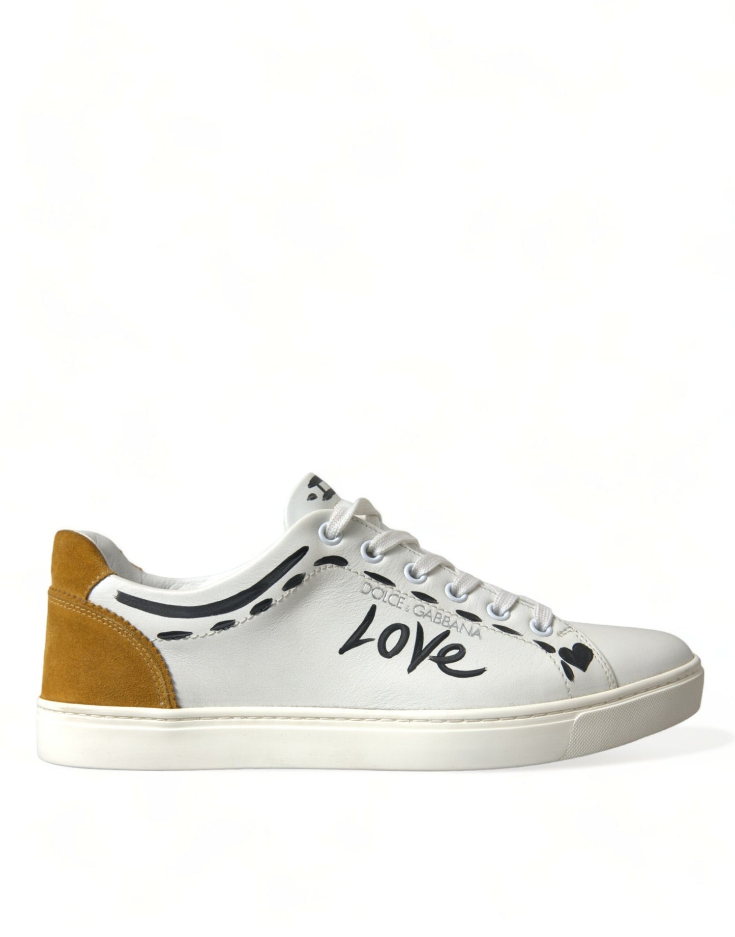 Dolce & Gabbana Sleek White Low Top Leather Sneakers - EU39.5/US6.5