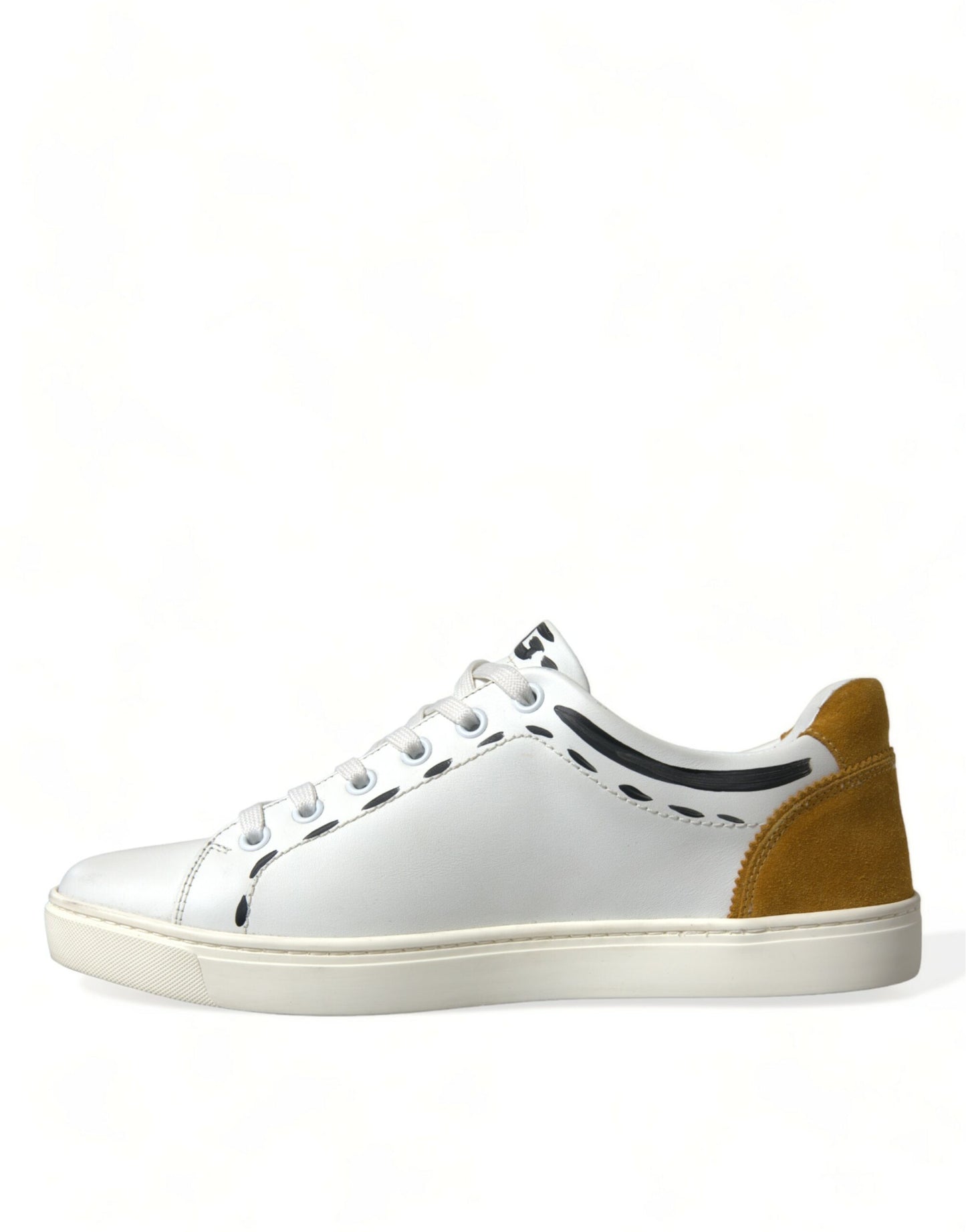 Dolce & Gabbana Sleek White Low Top Leather Sneakers - EU39.5/US6.5