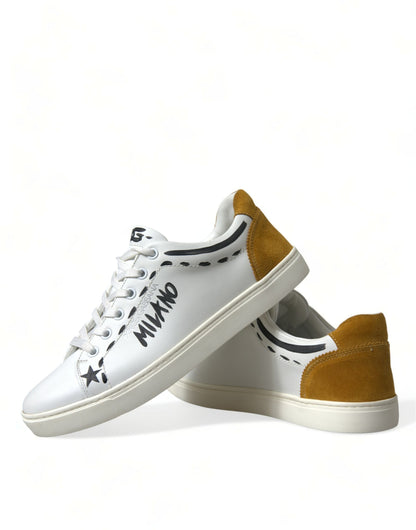 Dolce & Gabbana Sleek White Low Top Leather Sneakers - EU39.5/US6.5