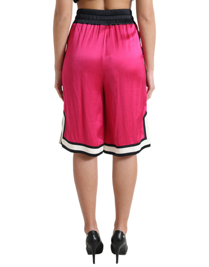 Dolce & Gabbana Chic Pink High Waist Jersey Shorts - IT40|S