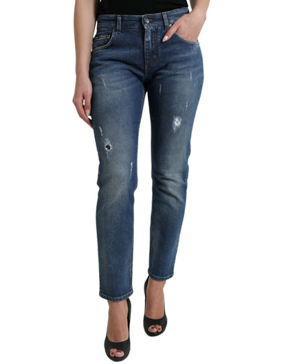 Dolce & Gabbana Chic Boyfriend Mid-Waist Stretch Jeans - IT40|S