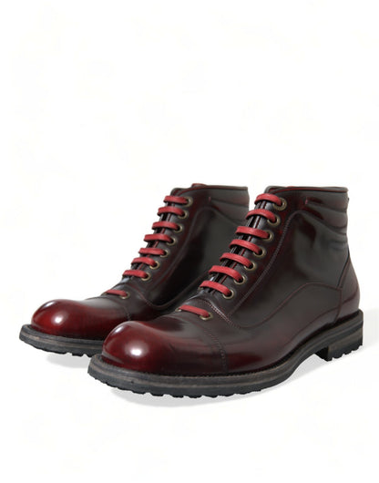 Dolce & Gabbana Dapper Dual-Tone Leather Ankle Boots - EU40/US7