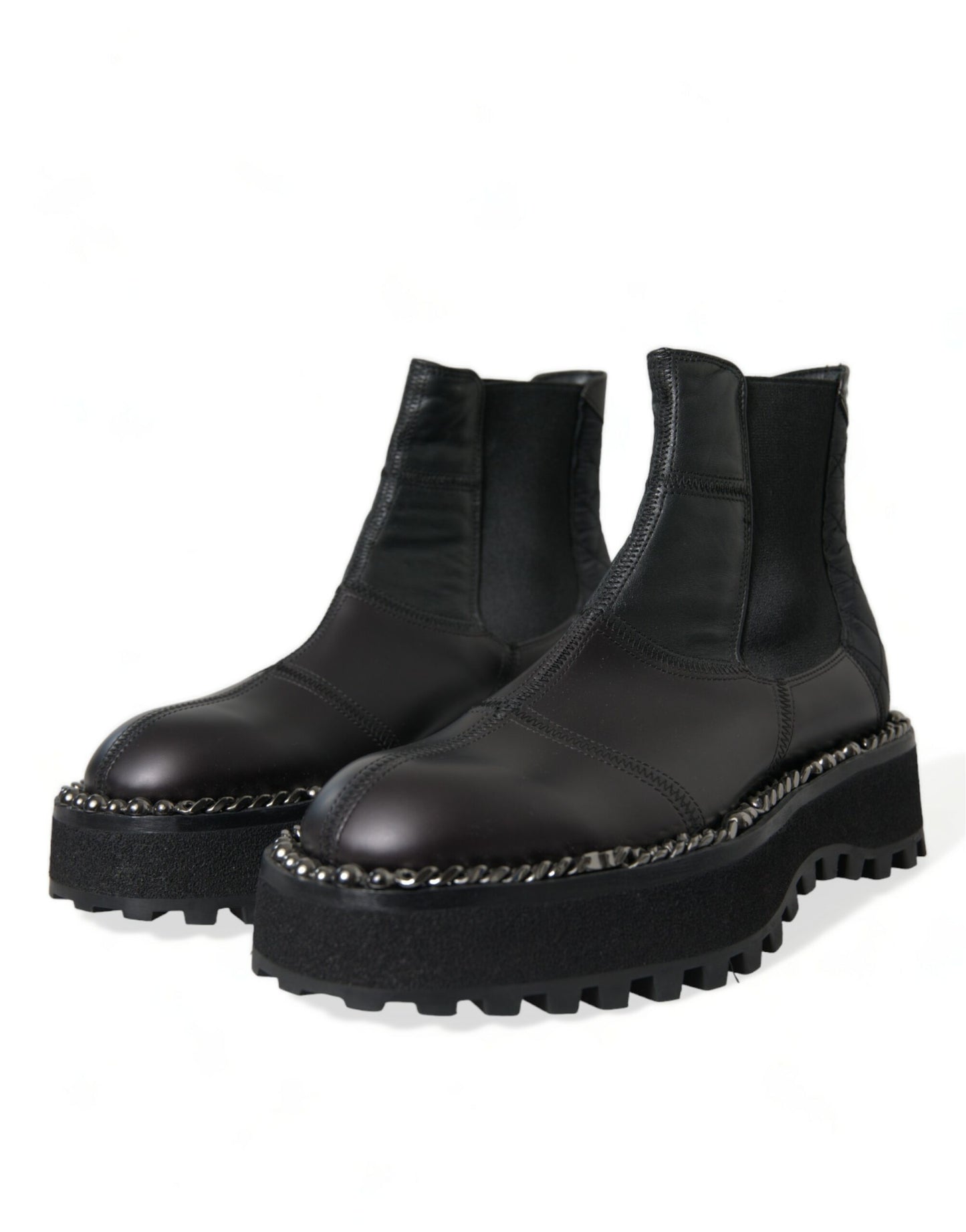 Dolce & Gabbana Elegant Black Chelsea Slip-On Boots - EU39/US6