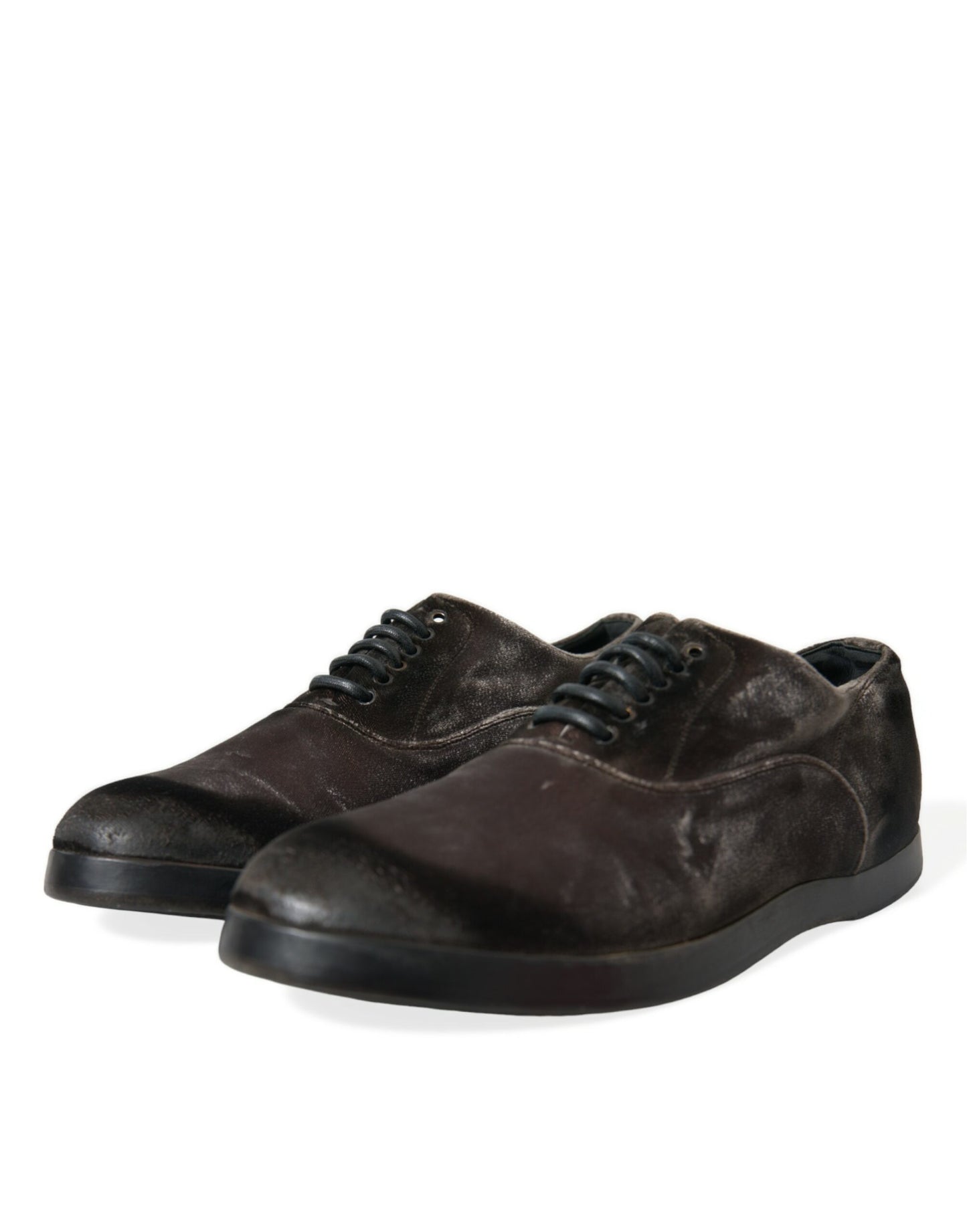 Dolce & Gabbana Elegant Brown Velvet Oxford Lace-up Shoes - EU41/US8