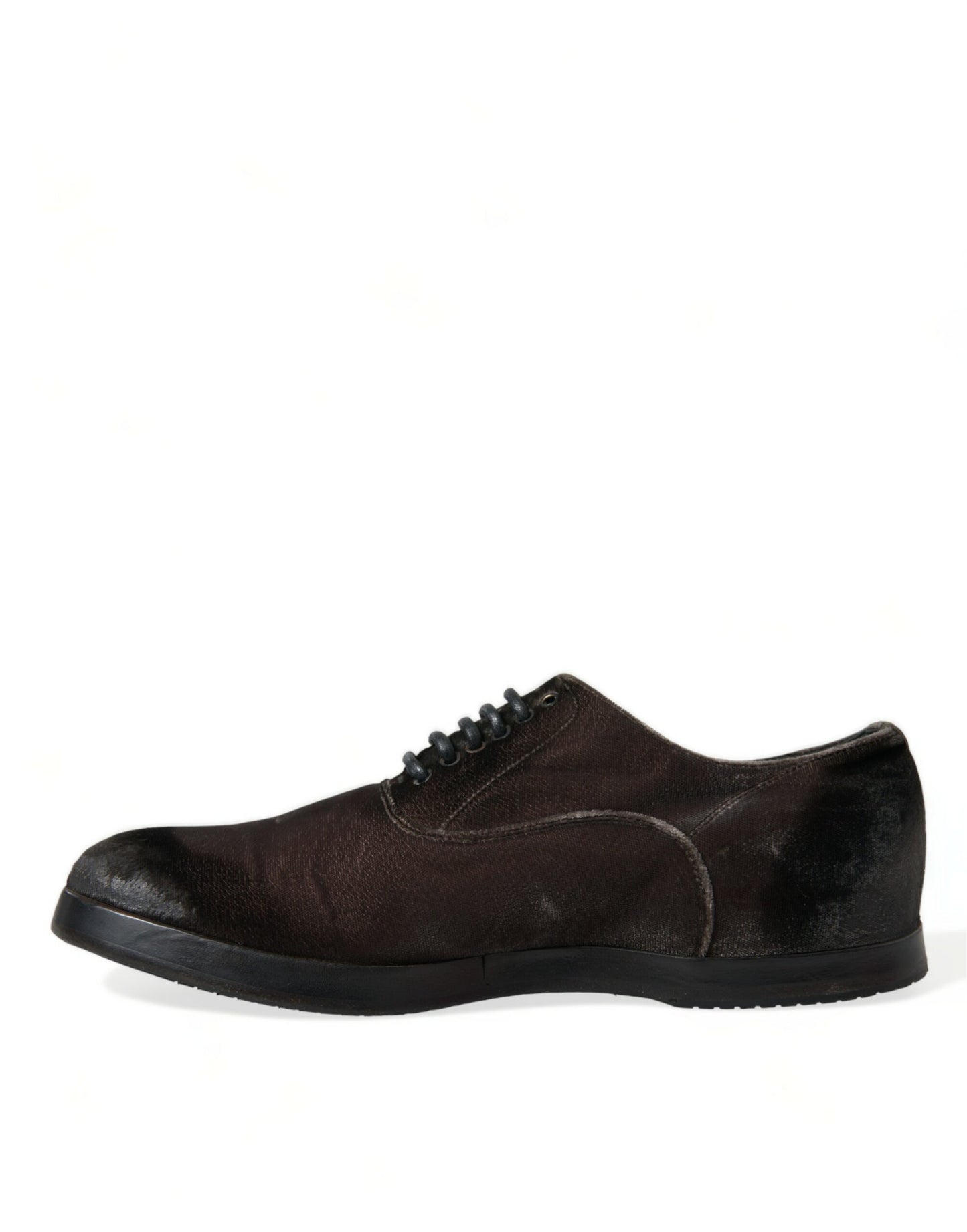 Dolce & Gabbana Elegant Brown Velvet Oxford Lace-up Shoes - EU41/US8