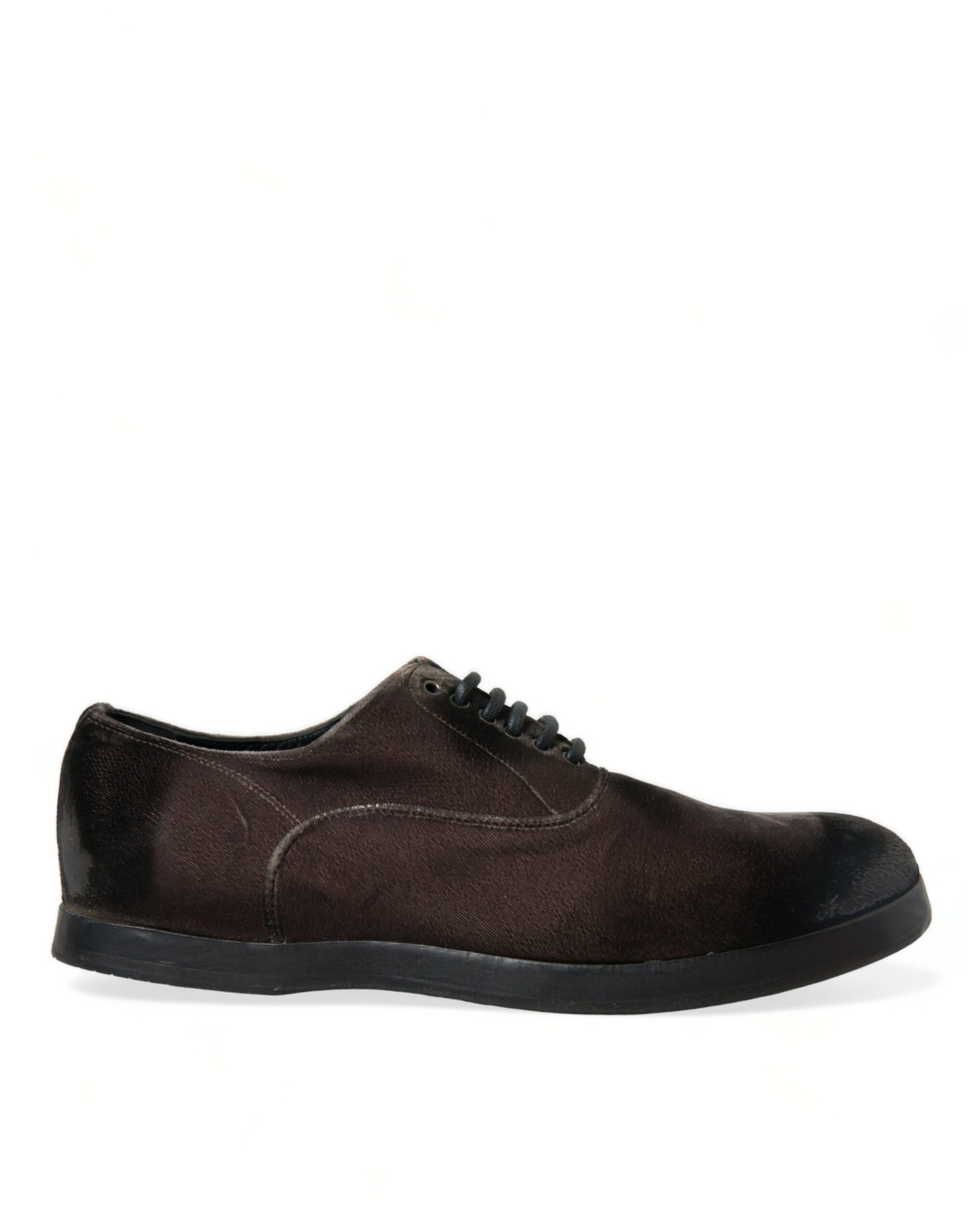 Dolce & Gabbana Elegant Brown Velvet Oxford Lace-up Shoes - EU41/US8