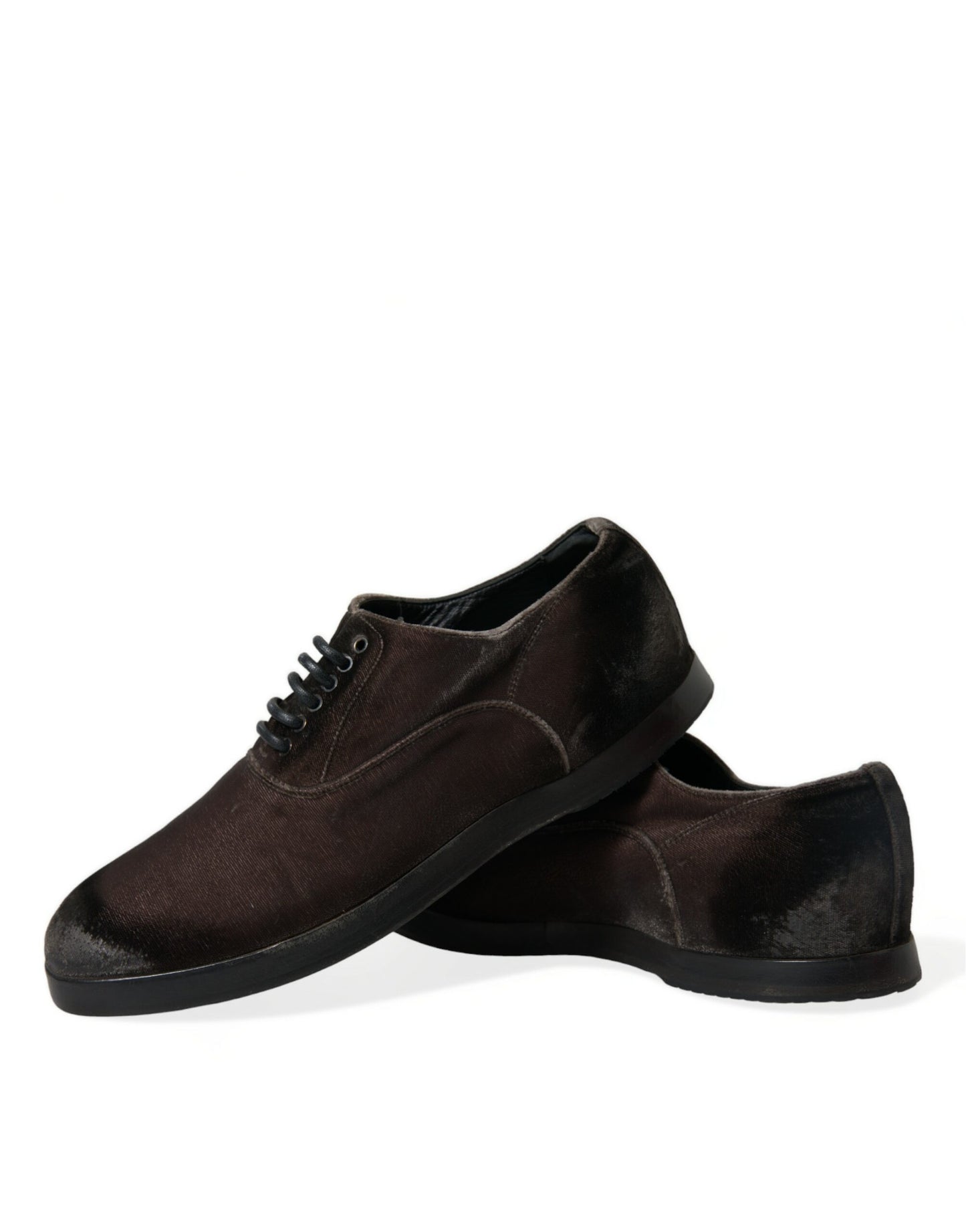 Dolce & Gabbana Elegant Brown Velvet Oxford Lace-up Shoes - EU41/US8