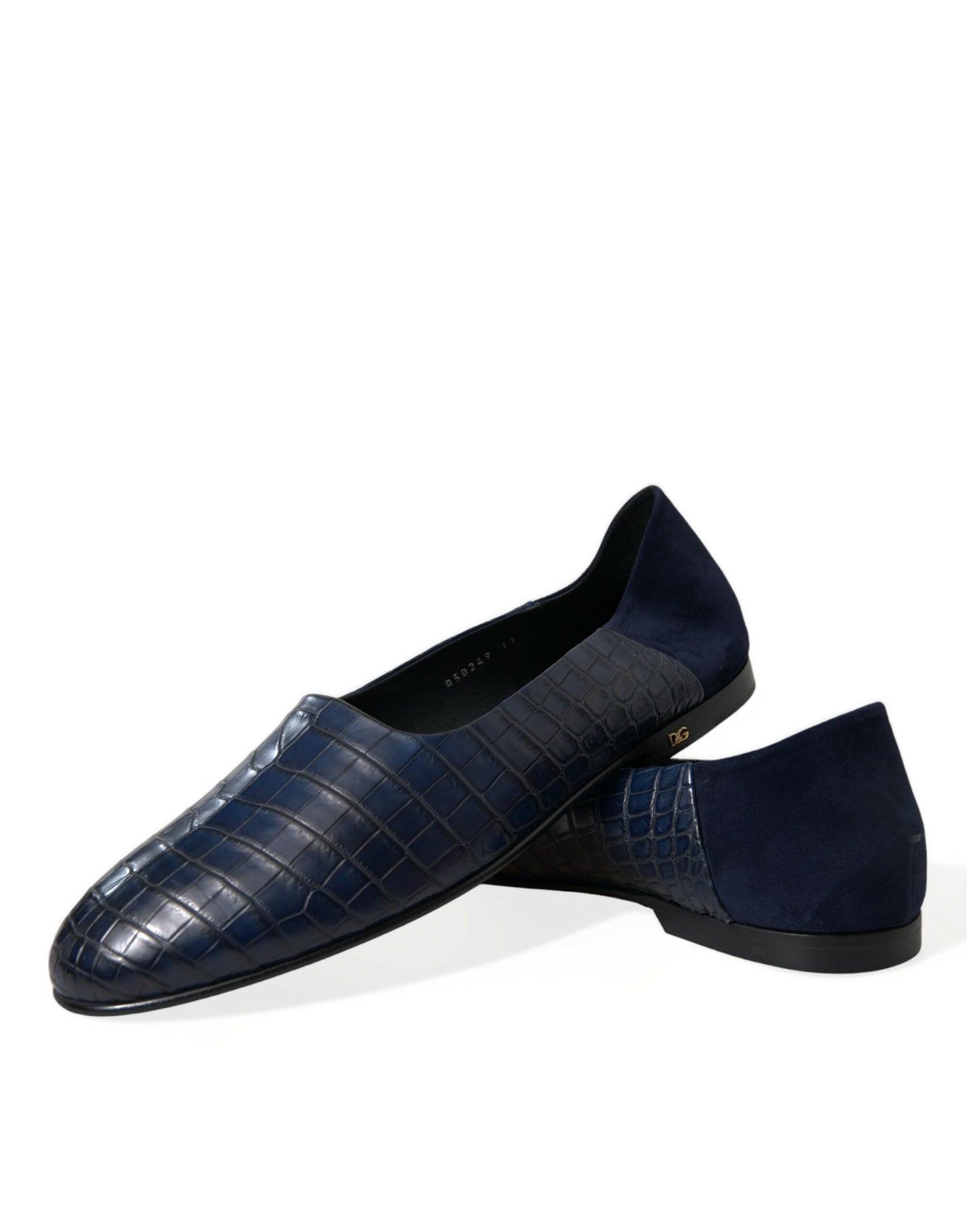 Dolce & Gabbana Elegant Blue Crocodile Leather Loafers - EU45/US12