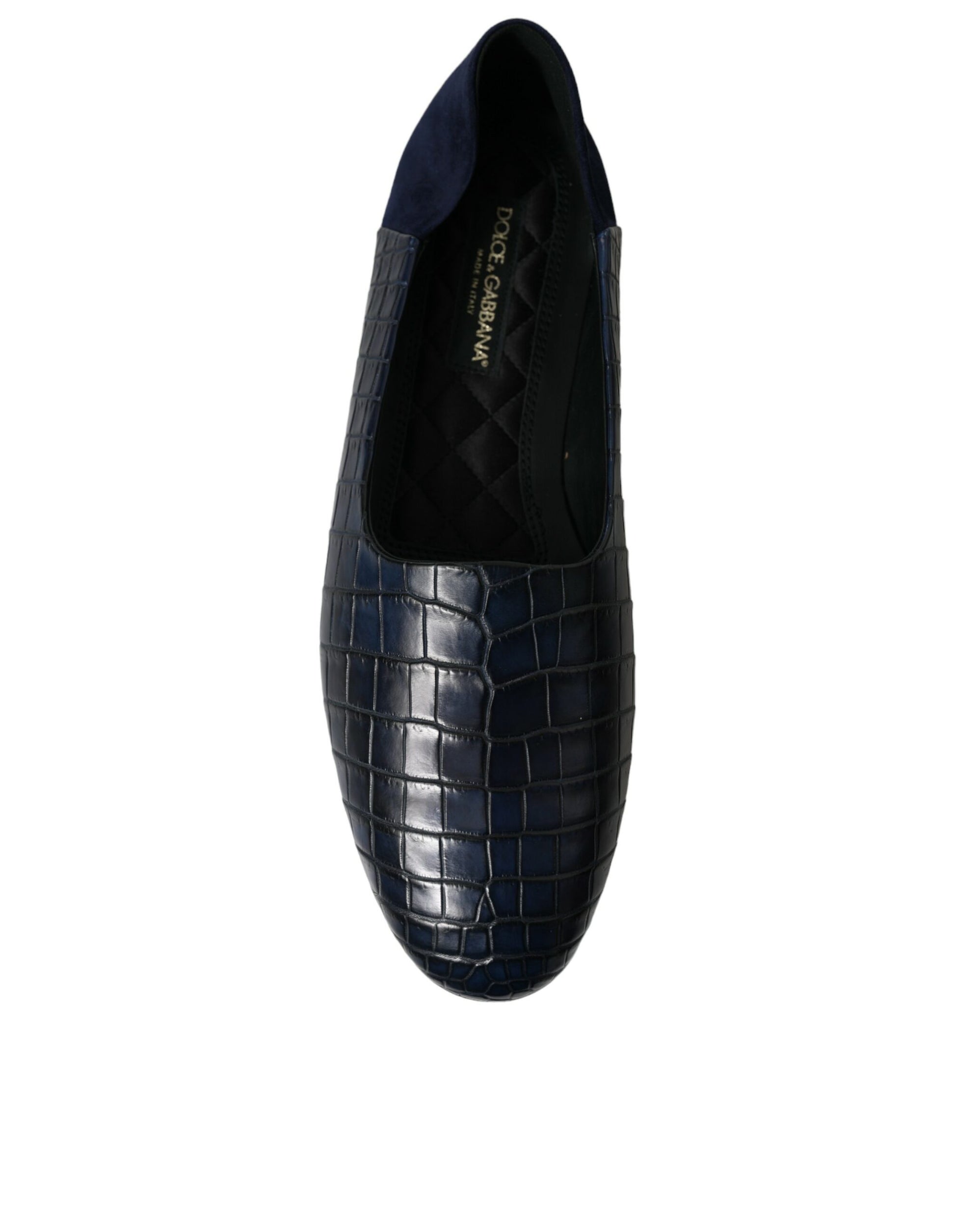 Dolce & Gabbana Elegant Blue Crocodile Leather Loafers - EU45/US12