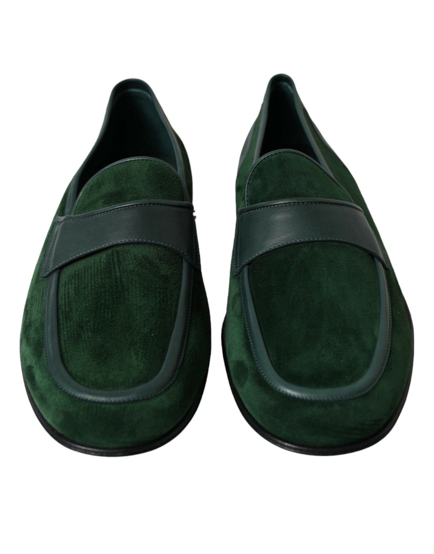 Dolce & Gabbana Emerald Velvet Leather Loafers for Men - EU43/US10