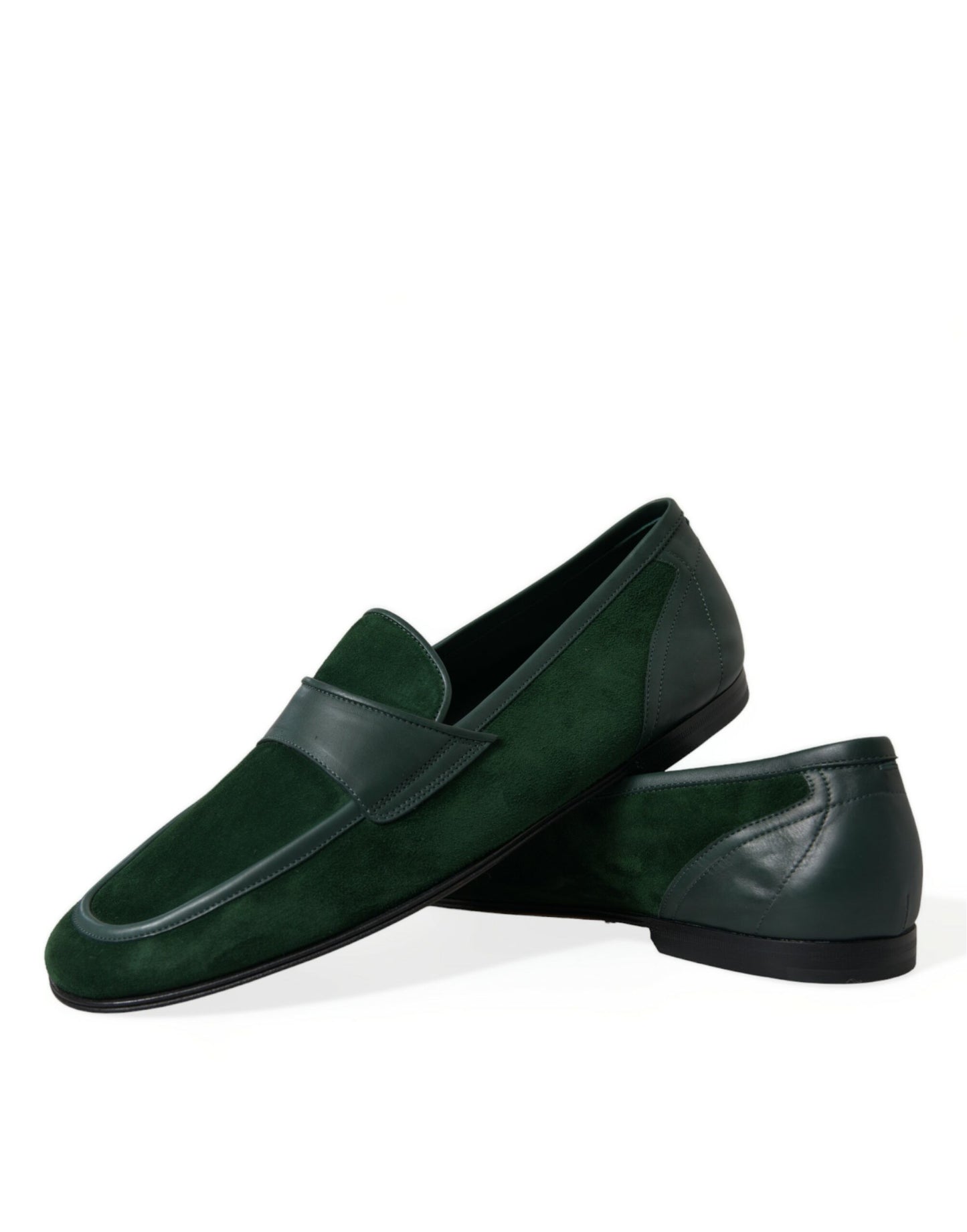 Dolce & Gabbana Emerald Velvet Leather Loafers for Men - EU43/US10