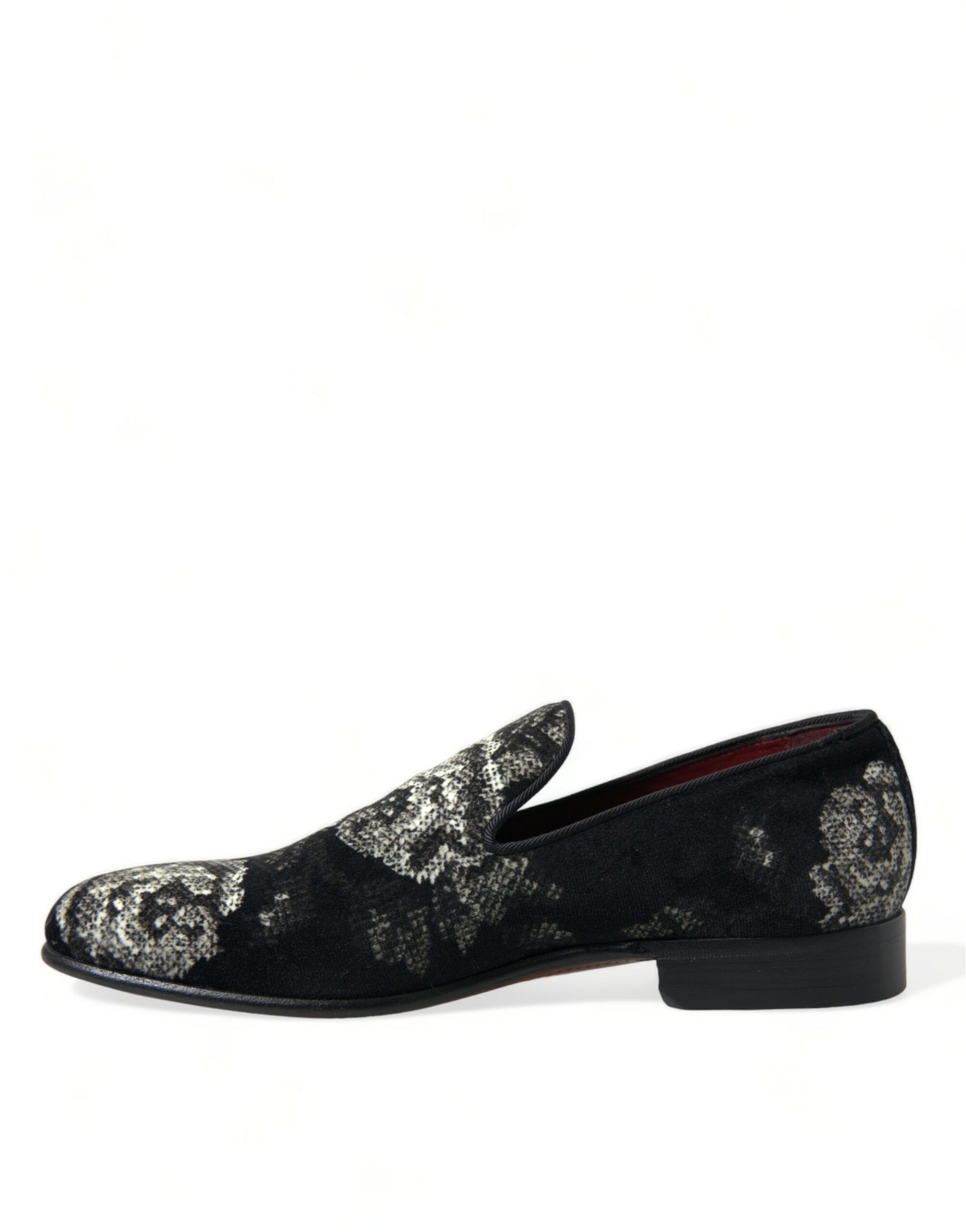 Dolce & Gabbana Elegant Floral Velvet Loafers - EU39/US6