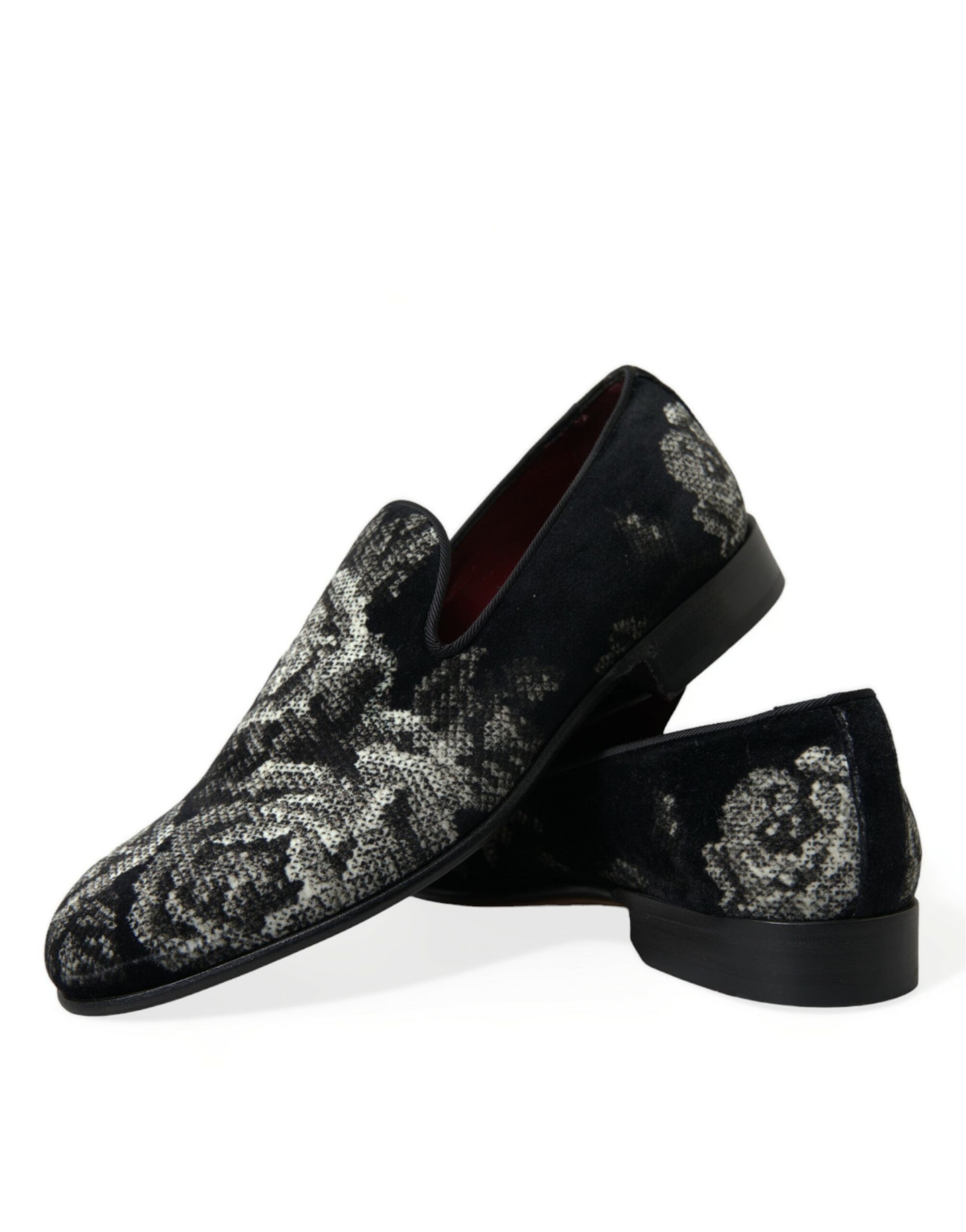 Dolce & Gabbana Elegant Floral Velvet Loafers - EU39/US6